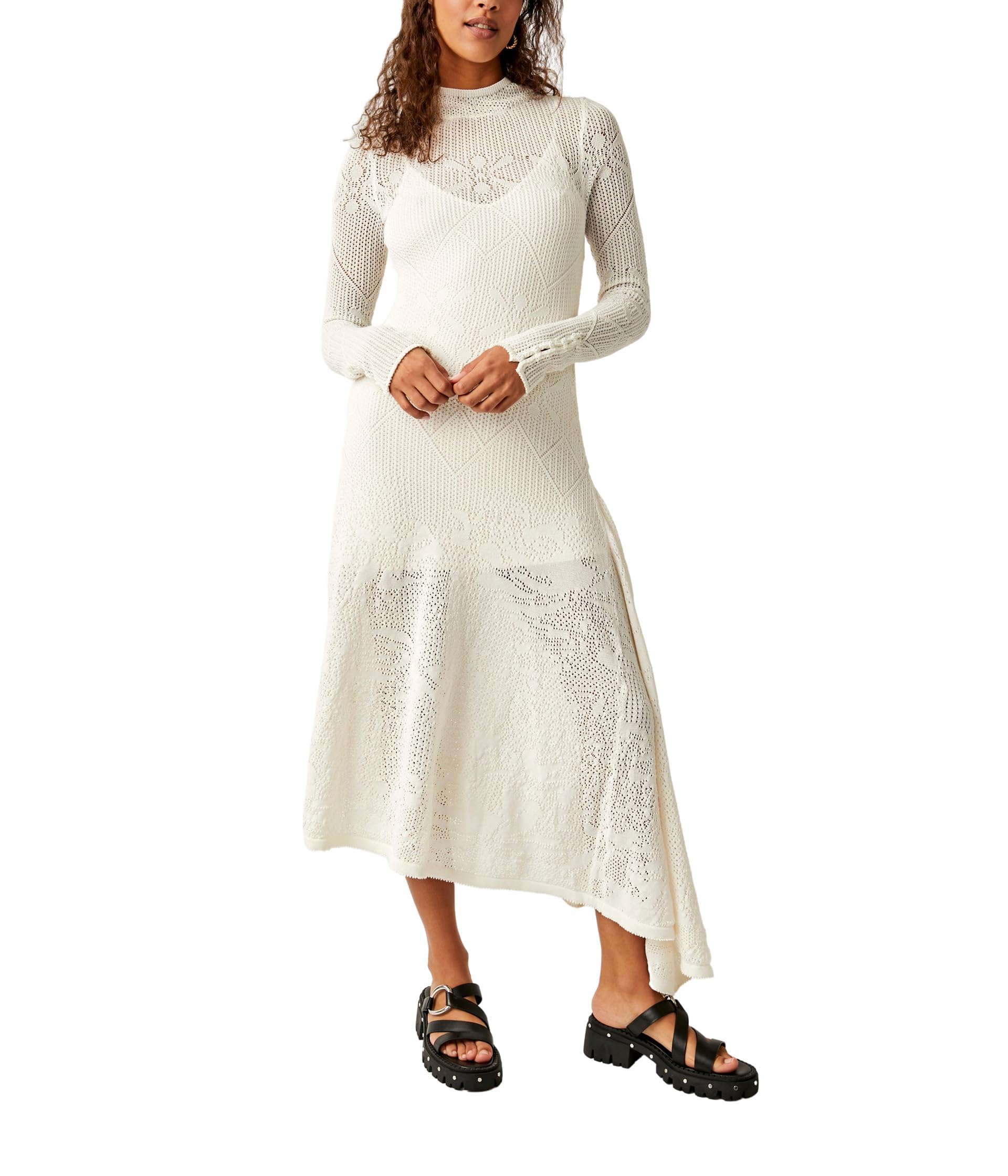 Free People Angel Wings Maxi Dress in Ivory - Size Large (Women's 12) | Boho Chic Wedding Guest Dress & Summer Beach Cover Up