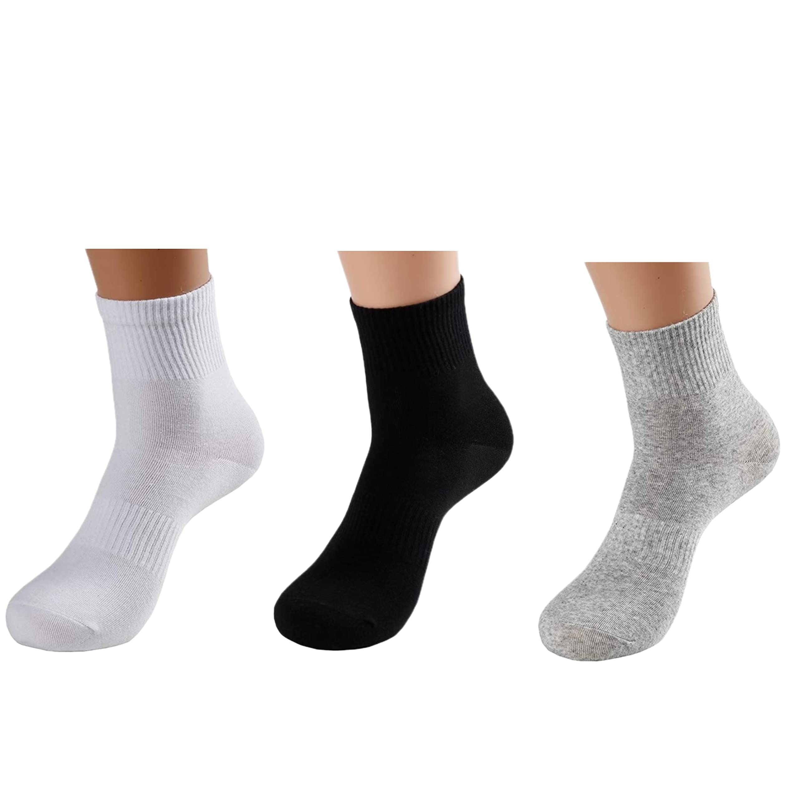 Breathable Cotton Crew Socks for Men & Women - Athletic Sports Casual Ankle Socks for Running, Gym & Everyday Wear