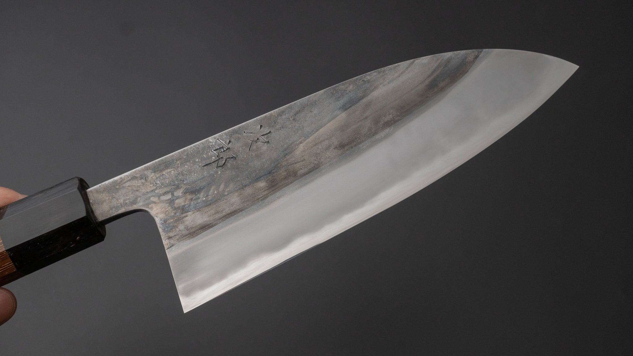 Premium Jiro Tsuchime Wa Santoku Knife 165mm - Japanese High Carbon Steel Blade with Taihei Tagayasan Wood Handle (#450) - Perfect for Sushi, Vegetables & Meat Cutting in Professional Kitchens & Home Cooking
