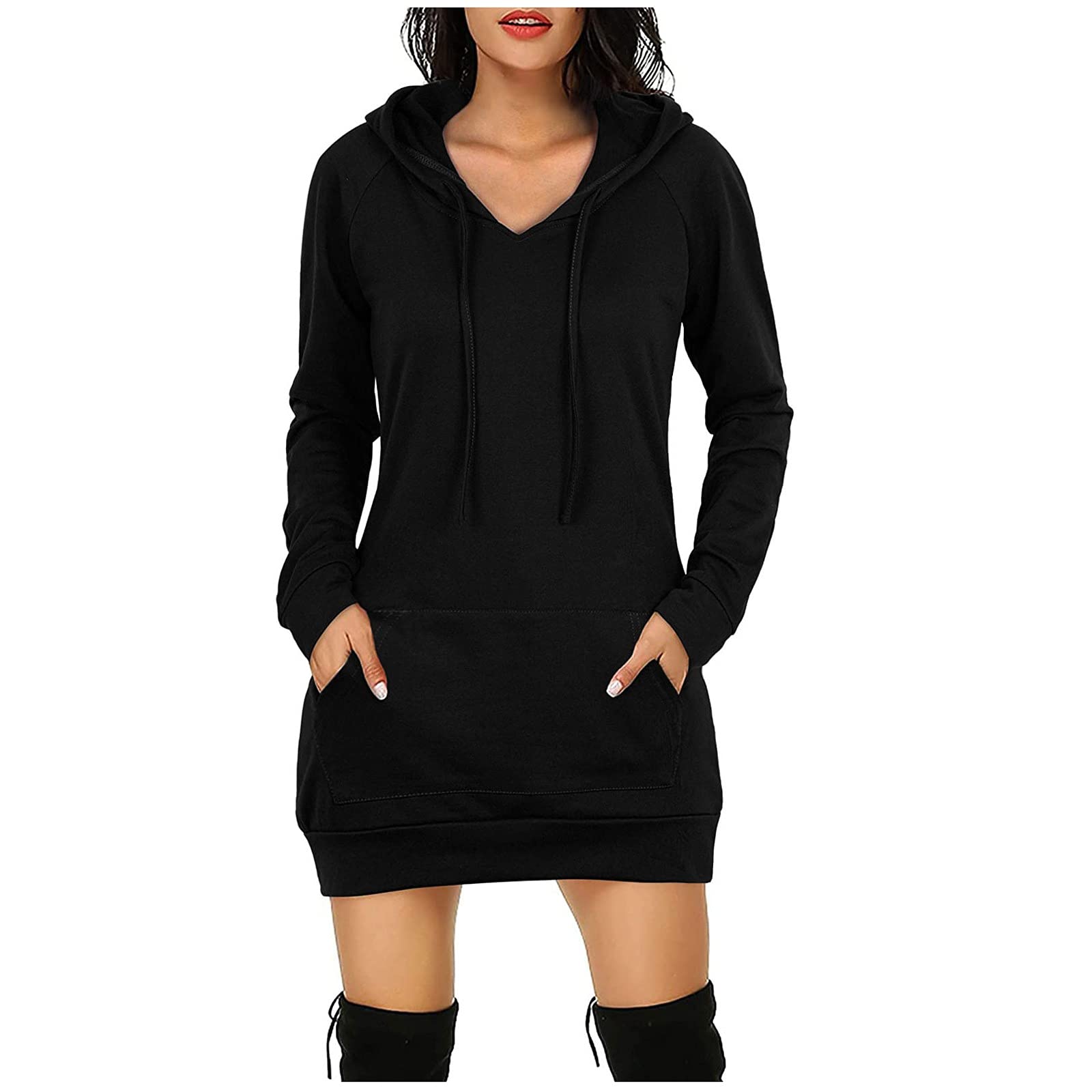 Women's Long Sleeve Pullover Hoodie with Pockets - Solid Color Casual Sweatshirt for Women | Perfect for Workout, Lounge Wear & Everyday Fashion