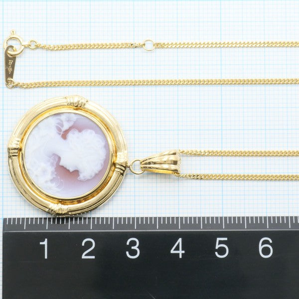 18K Yellow Gold Stone Cameo Necklace - Vintage Elegant Jewelry for Women - Perfect Gift for Birthday, Anniversary & Special Occasions