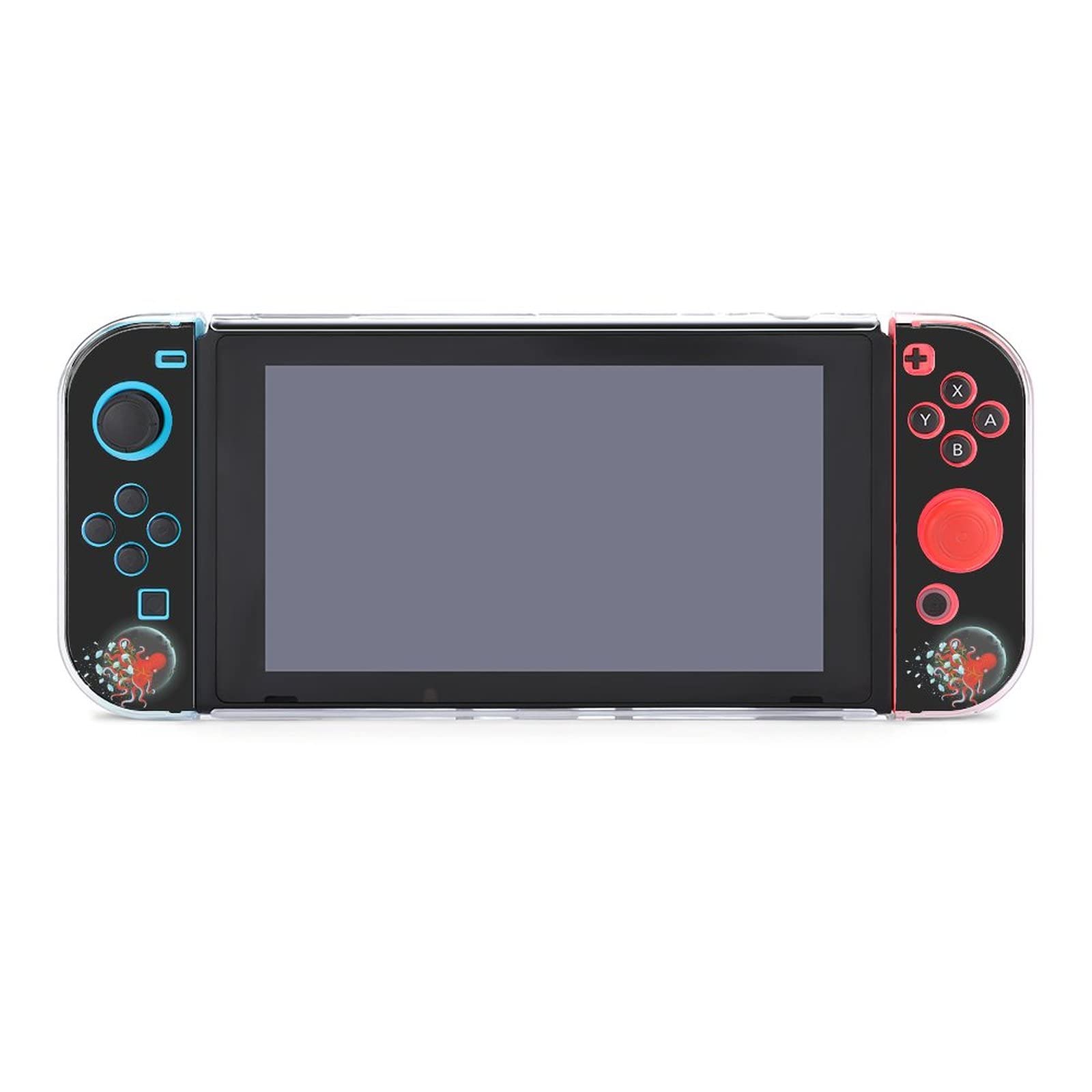 Sedoied Octopus Moon and Flowers Cosmic Print Nintendo Switch Case - Cute PC Cover Shell Protector for Nintendo Switch Console - Perfect for Gaming, Travel, and Home Use