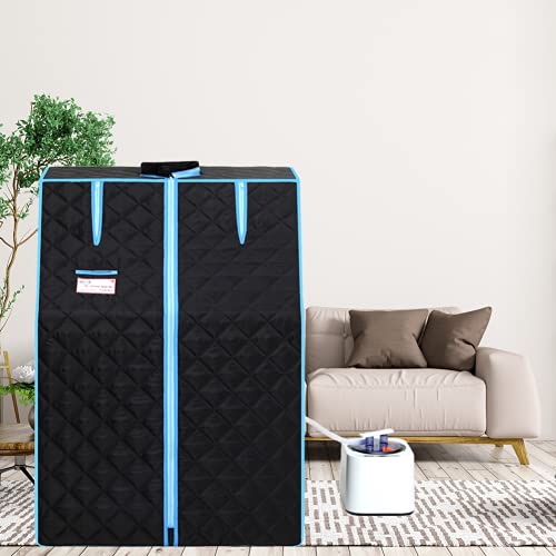 Portable Half Body Steam Sauna Tent for Home Spa & Detox - Easy Setup PVC Pipe Design with FCC Certification (Black) | Perfect for Relaxation, Weight Loss & Detox Therapy