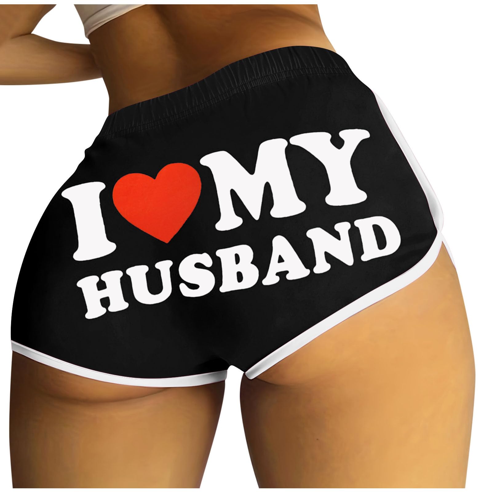 Women's Booty Shorts - I Love My Husband Athletic Shorts for Casual Summer Wear | Funny Lounge Shorts & Sexy Pajama Bottoms | Gym, Sleepwear, Home Relaxation