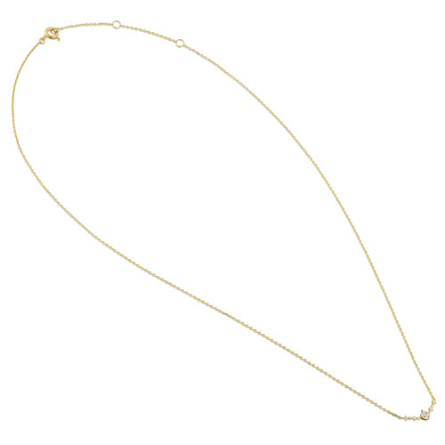 14K Yellow Gold V-Shaped CZ Necklace for Women - Elegant Cubic Zirconia Pendant for Everyday Wear & Special Occasions