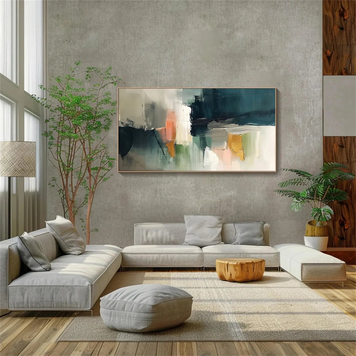 Abstract Painting #AB 205 - Modern Wall Art for Living Room, Bedroom & Office Decor - Handmade Canvas Artwork for Home & Office Interior Design