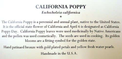 Michael Michaud California Poppy Wire Earrings #4874BZYP - Handcrafted Floral Jewelry for Women, Perfect for Spring Weddings & Garden Parties