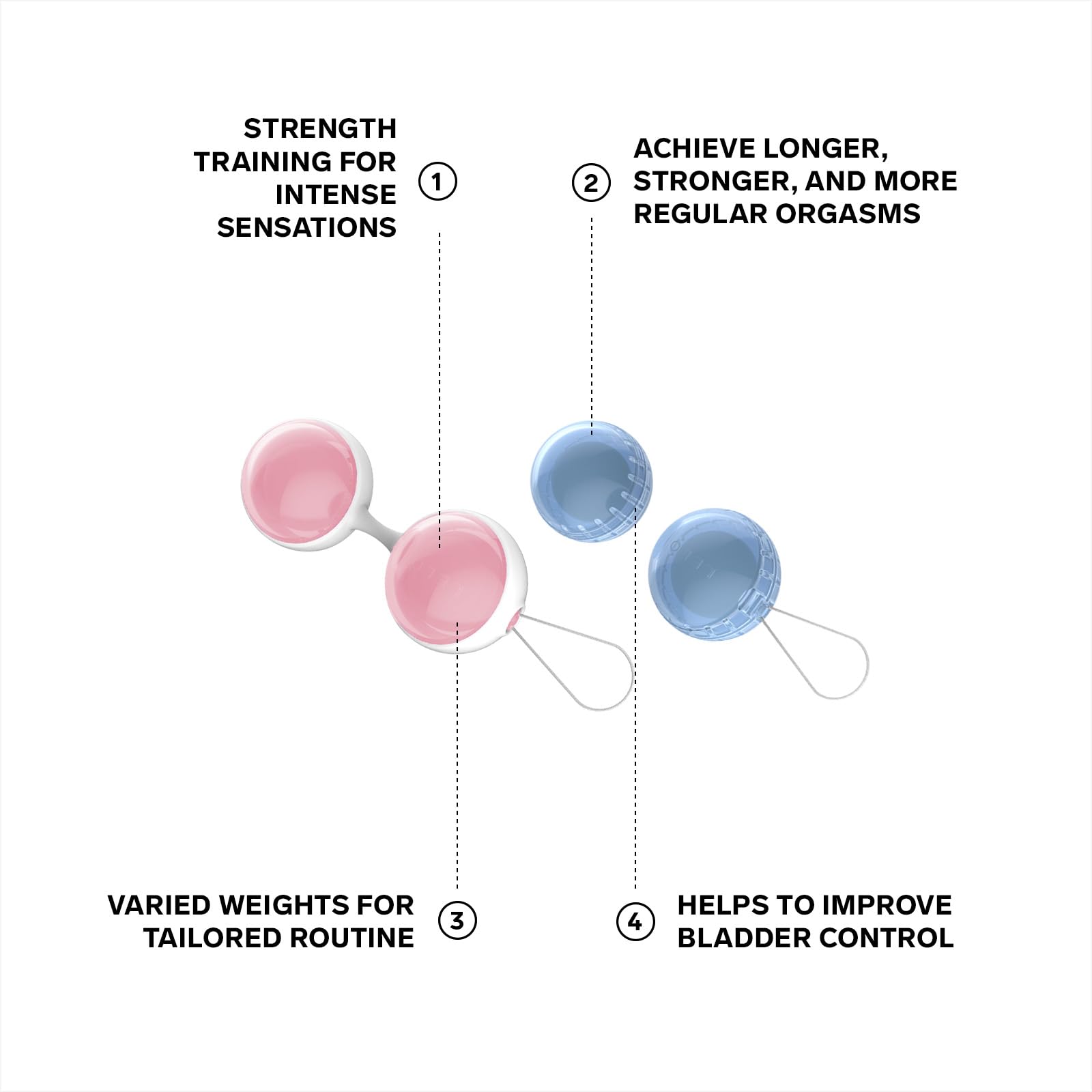 LELO Beads Mini - Small Kegel Balls for Women & Beginners - Weighted Pelvic Floor Exercise Kit for Bladder Control & Postpartum Recovery - Perfect for Home Workouts & Intimate Wellness