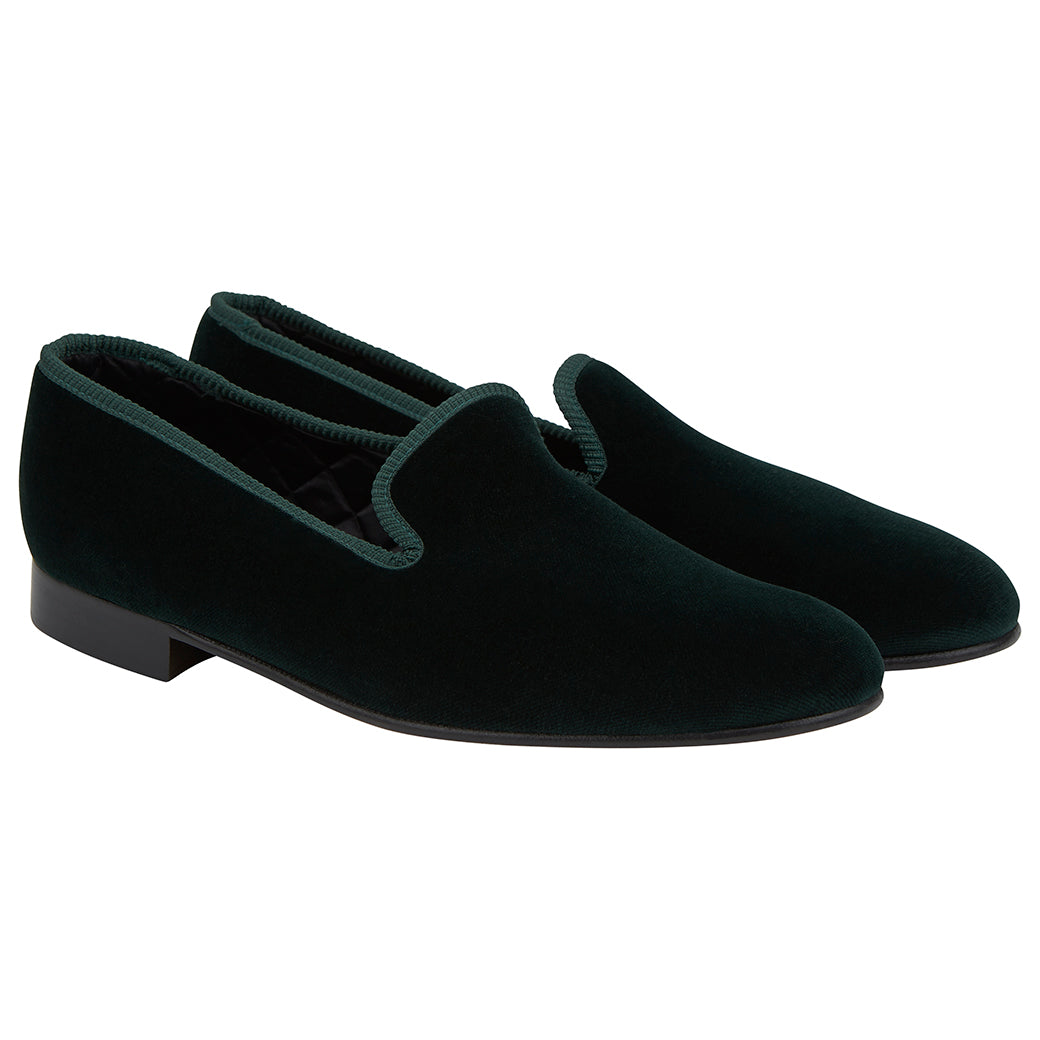 Knightsbridge Green Velvet Slippers for Women - Soft House Shoes with Memory Foam - Cozy Indoor & Outdoor Slides for Relaxing at Home, Lounging, or Quick Errands