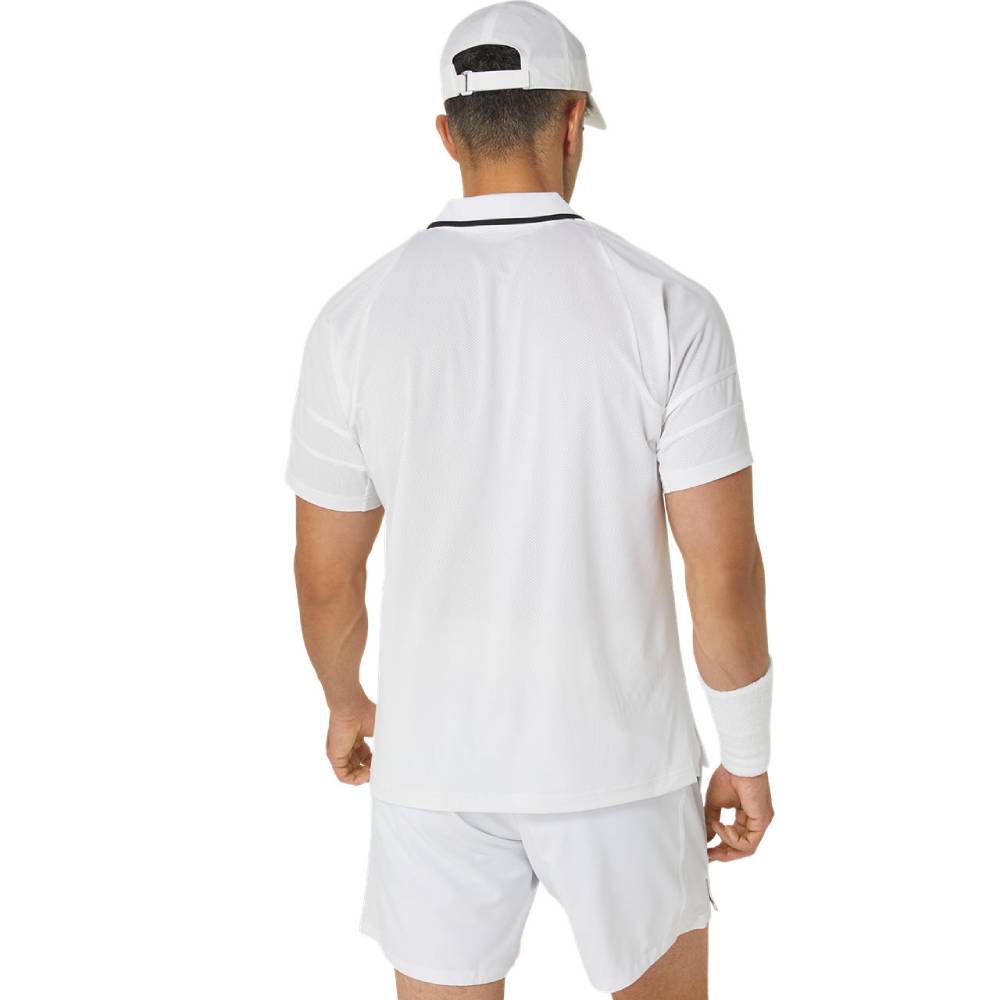 ASICS Men's Match Actibreeze Performance Polo Shirt - Breathable, Moisture-Wicking Tennis & Golf Shirt (Brilliant White) - Ideal for Sports & Casual Wear