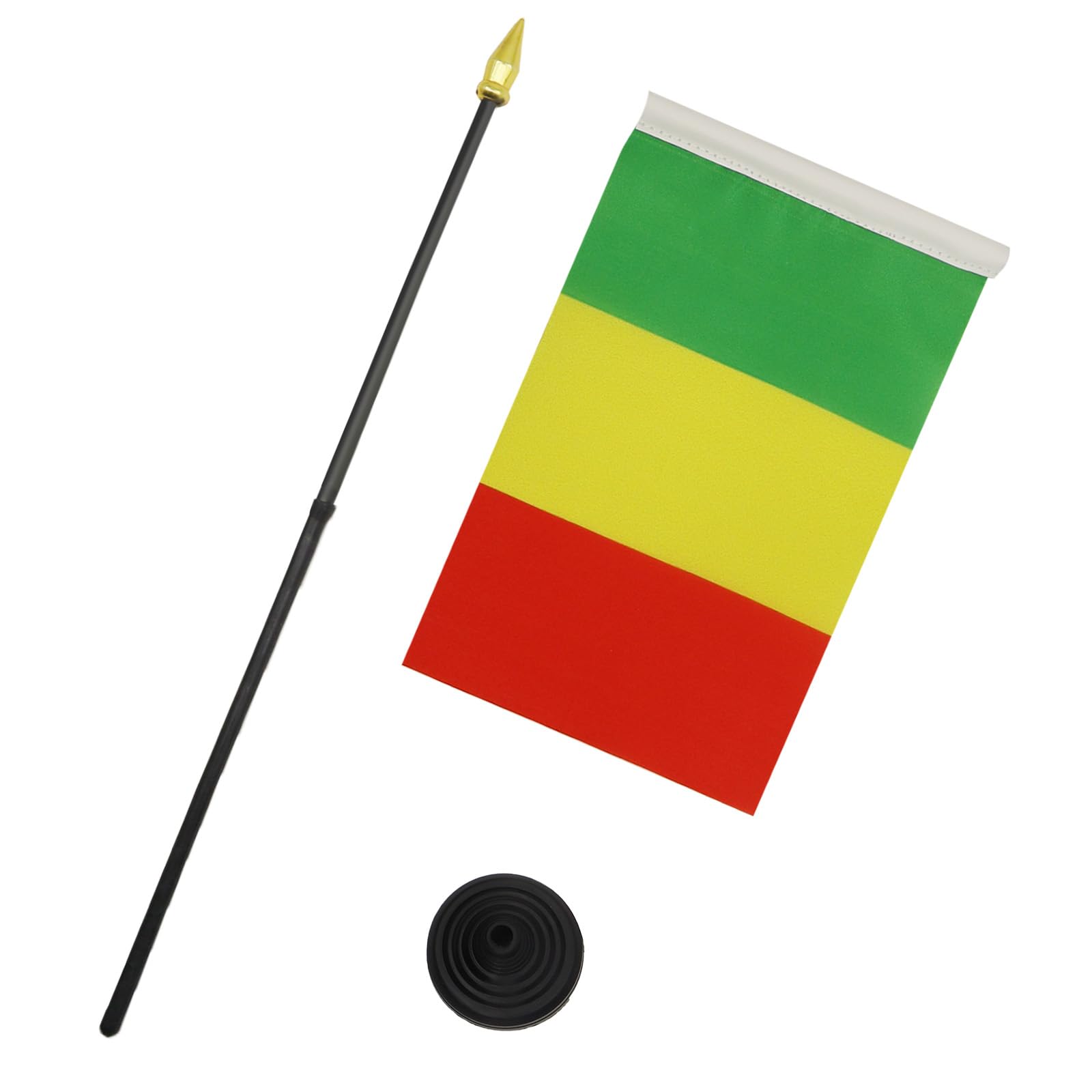 AZ FLAG Mali Table Flag 4'' x 6'' - 100% Polyester Mini Malian Desk Flag with 10'' Golden Spear Pole - Perfect for Office Decor, International Events & Patriotic Displays (15 x 10 cm)