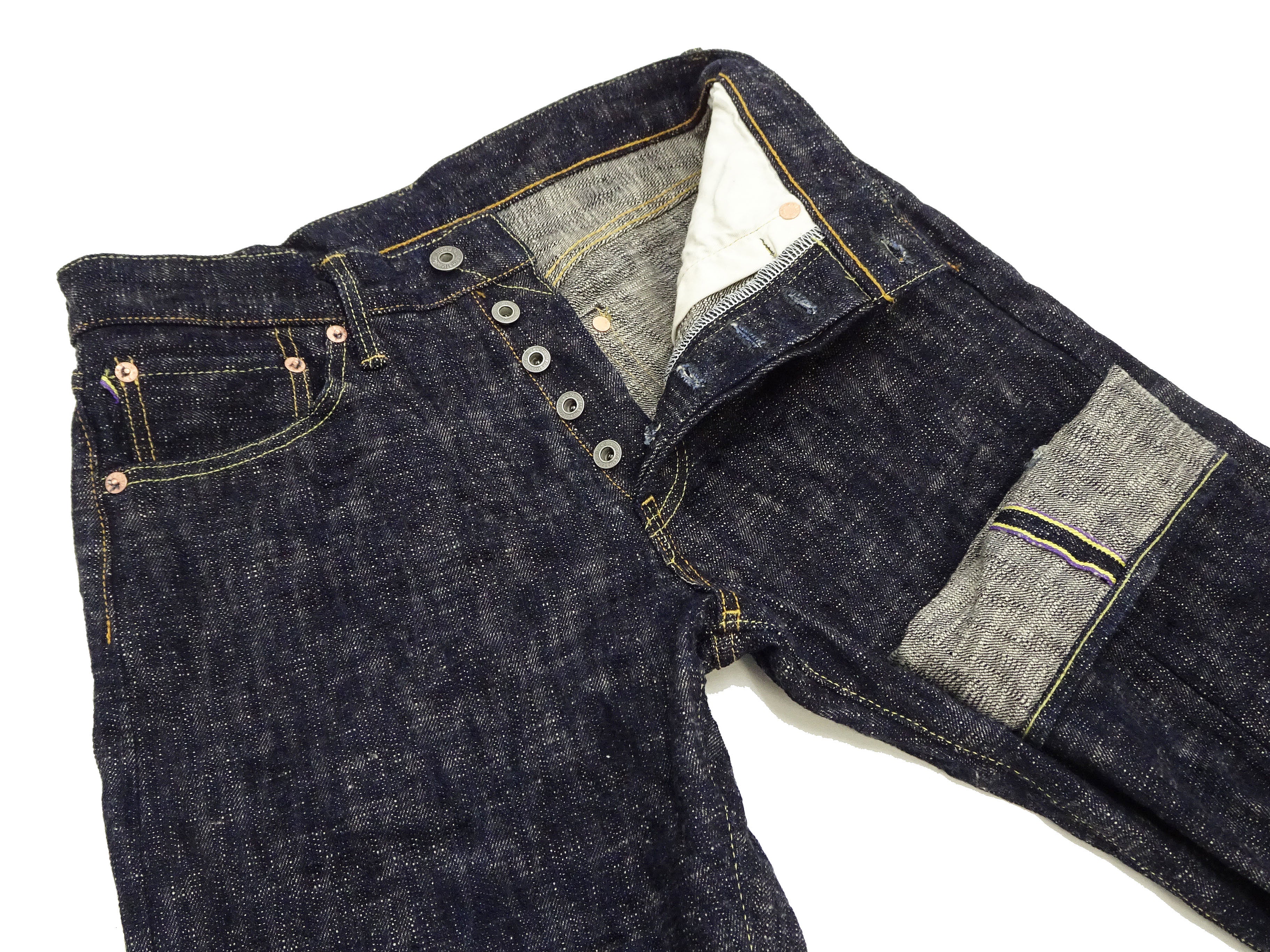 ONI 246 Kasuri Men's 17oz Tapered Fit Indigo Slub Denim Jeans - Premium Japanese Selvedge Jeans for Casual Wear & Street Style