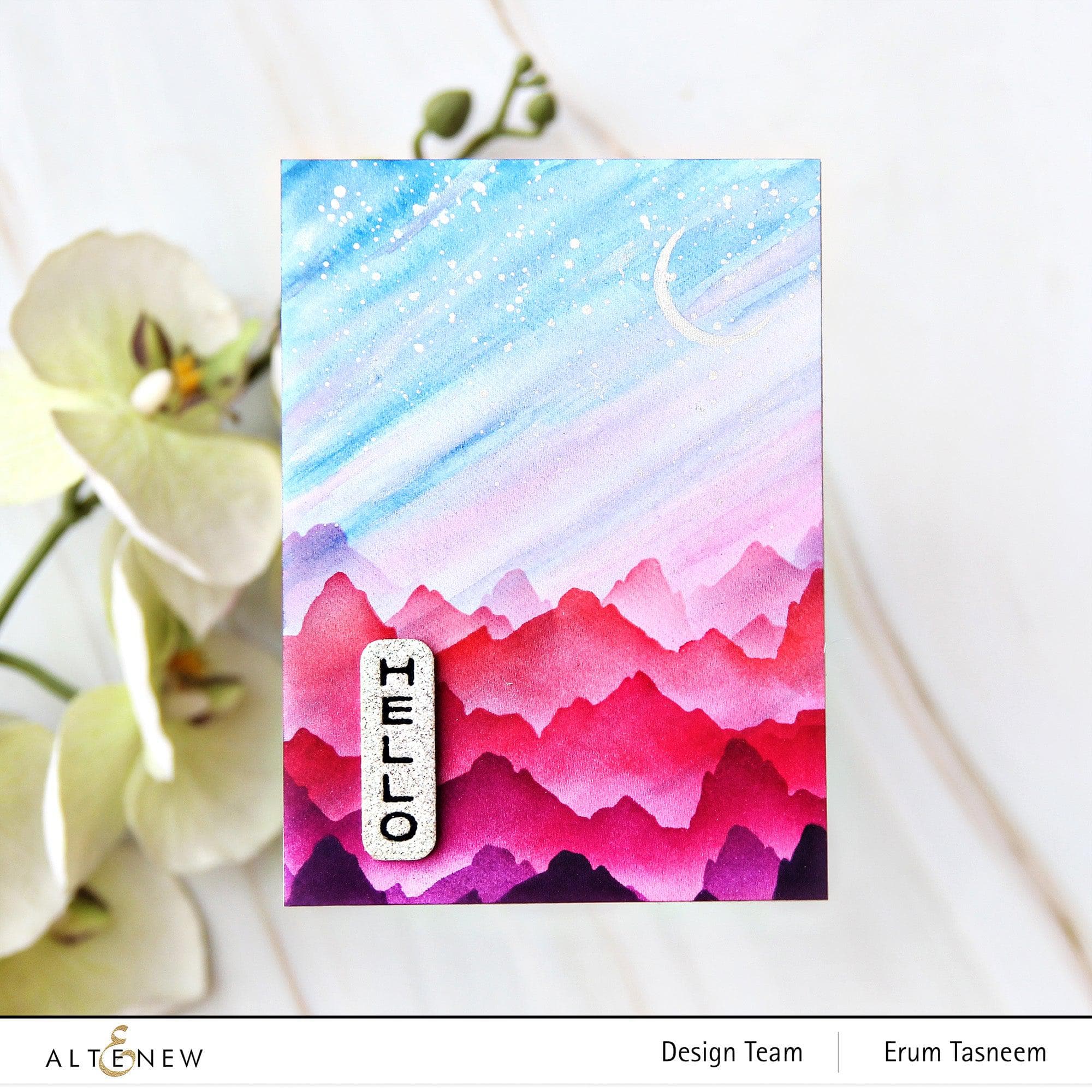Abstract Mountain Scene Stencil - Reusable DIY Painting Template for Walls, Canvas & Furniture - Perfect for Home Decor, Art Projects & Crafting