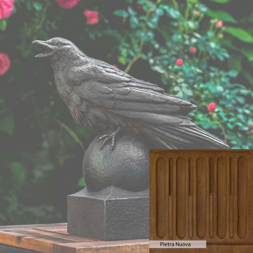 Campania International Corvus Statue - Handcrafted Garden Decor, Roman-Inspired Outdoor Statue for Patio, Yard & Landscape Design