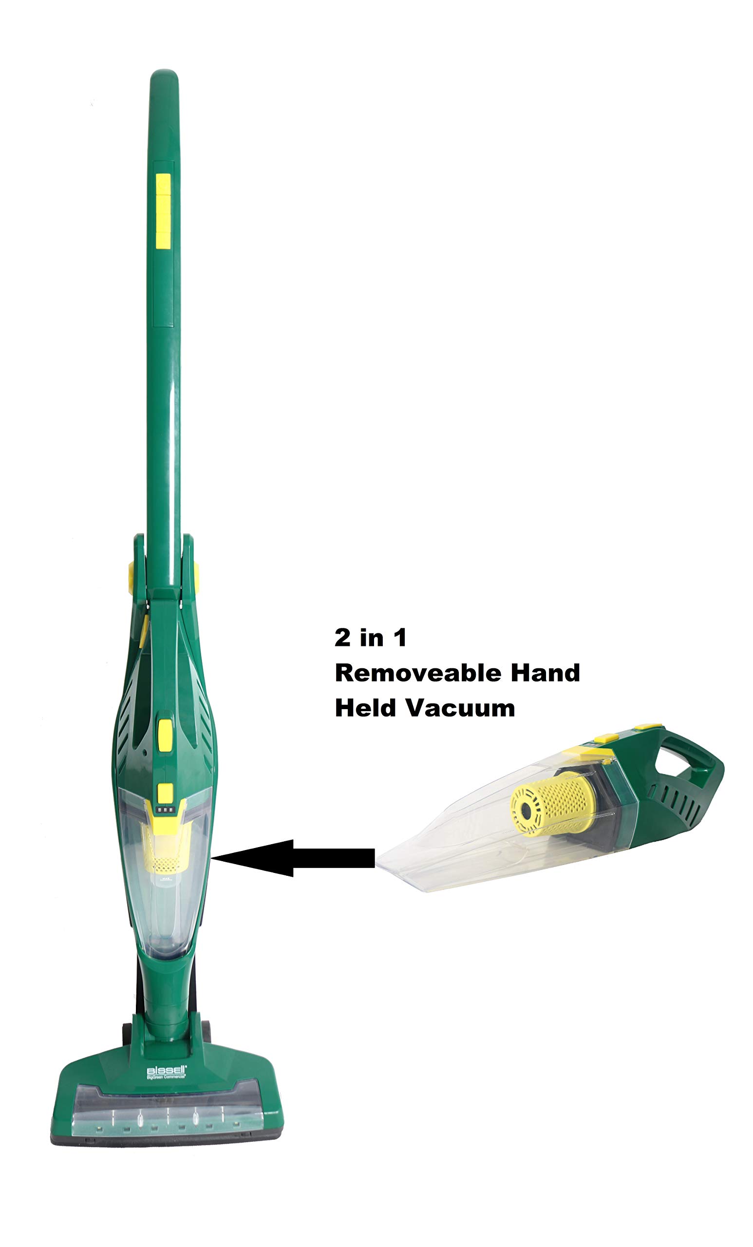 Bissell BG701G Commercial 2-in-1 Cordless Stick Vacuum Cleaner with Rechargeable Battery - Lightweight for Home, Office & Pet Hair Cleaning