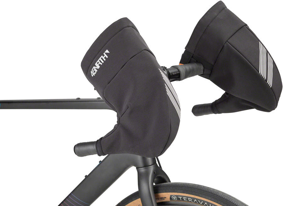 45NRTH Draugenklaw Drop Bar Pogies - Winter Cycling Handlebar Mittens for Cold Weather, Black One Size - Perfect for Road Biking, Commuting & Gravel Riding in Freezing Temperatures