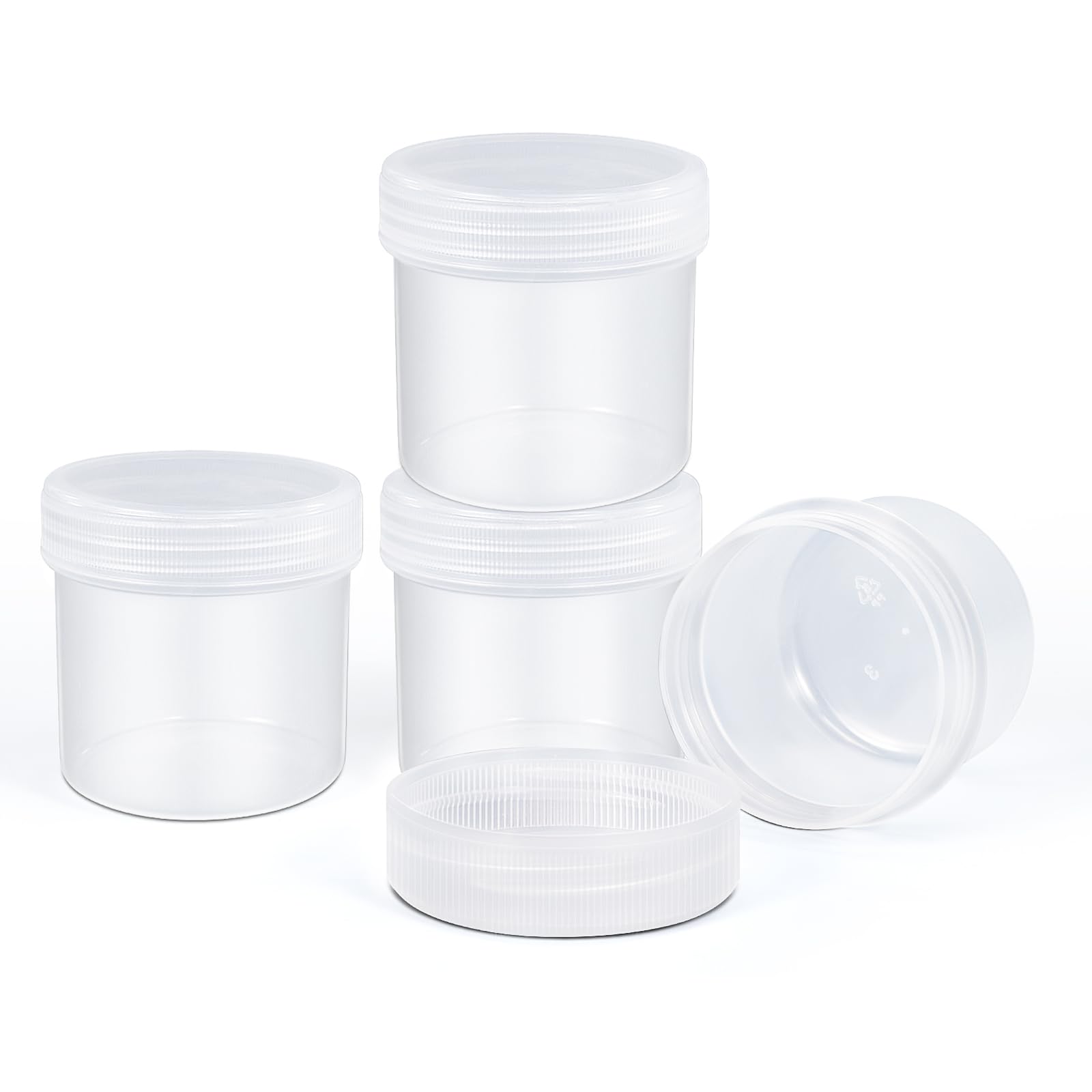 TSA Approved 1 oz Wide Mouth Travel Size Containers - 4 Pack Clear Leak Proof Plastic Jars with Secure Lids for Creams, Lotions & Cosmetics | Perfect for Toiletries, Jewelry Beads, Samples & Small Items Storage | Ideal for Air Travel, Gym Bags & Home Organization