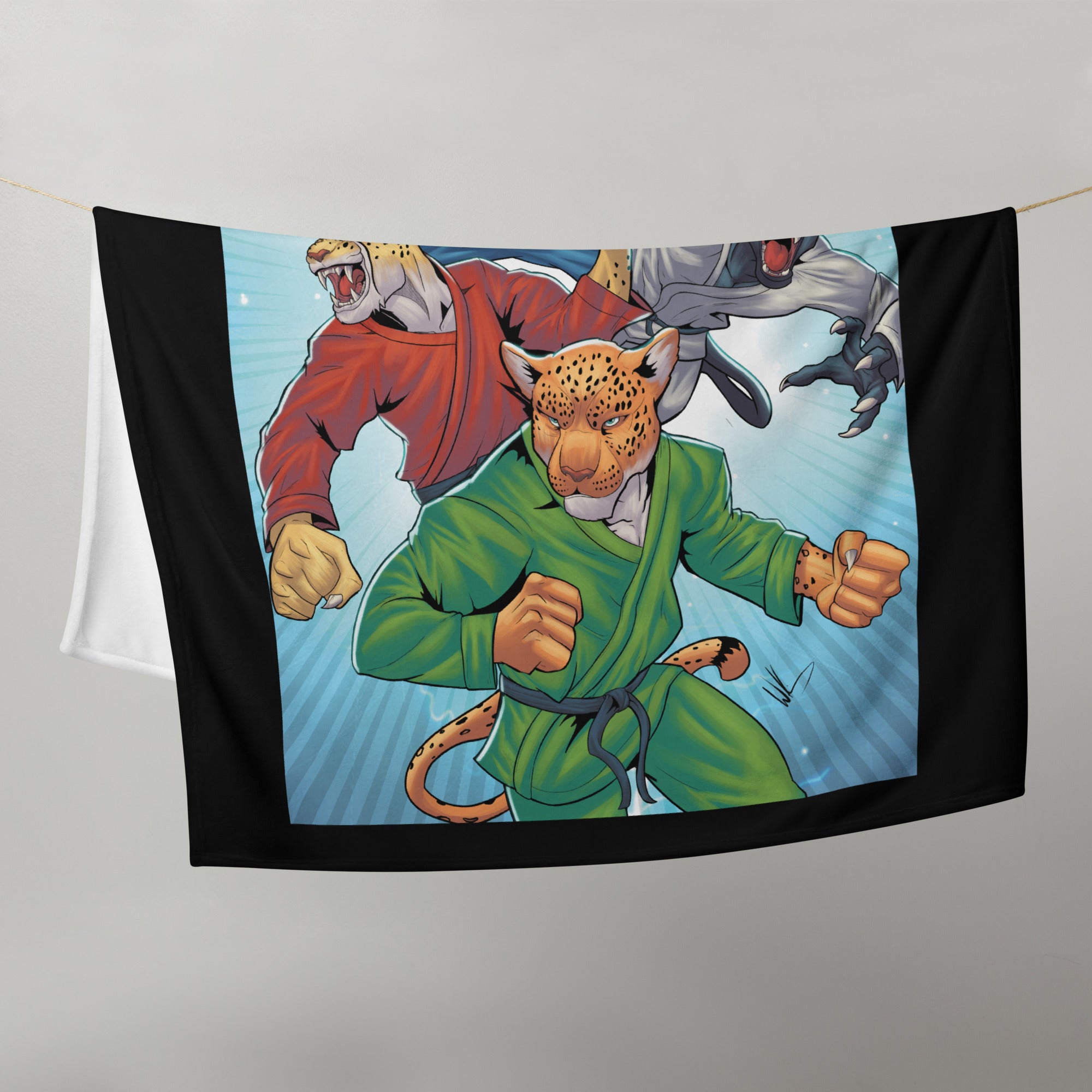 Zoo Jitsu Fighters #2 Cover B King Throw Blanket - Soft Flannel Blanket for Anime Fans, Gaming Room Decor, and Cozy Movie Nights