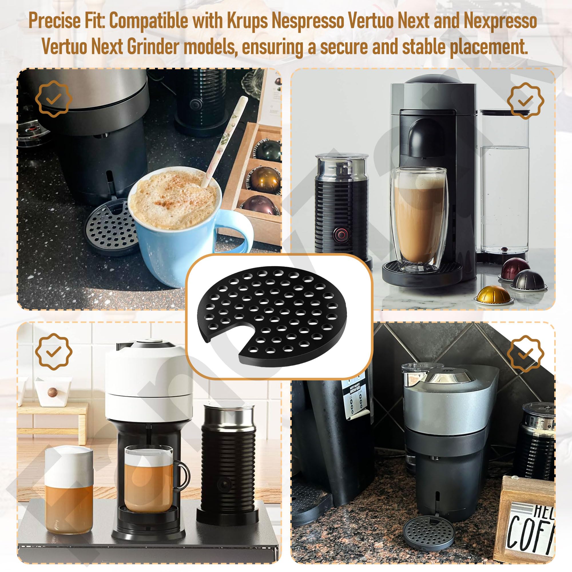 Krups Nespresso Vertuo Next Drip Tray Grid - Black Coffee Maker Accessory for Vertuo Next Grinder & Machine | Perfect for Countertop Organization & Spill Prevention