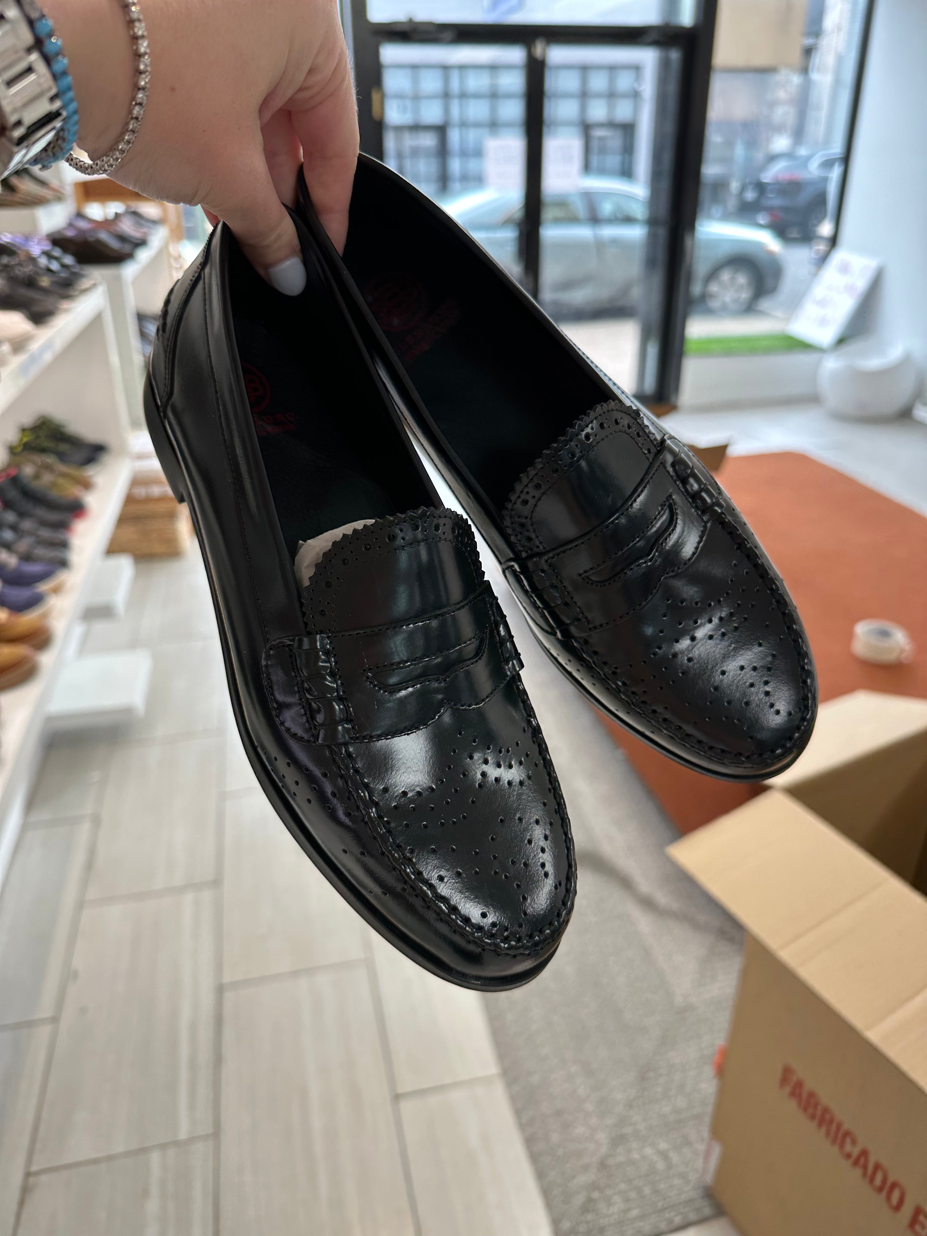 Blublonc Black Florentic Perforated Loafers for Men - Classic Casual & Business Slip-On Shoes for Office, Wedding & Daily Wear