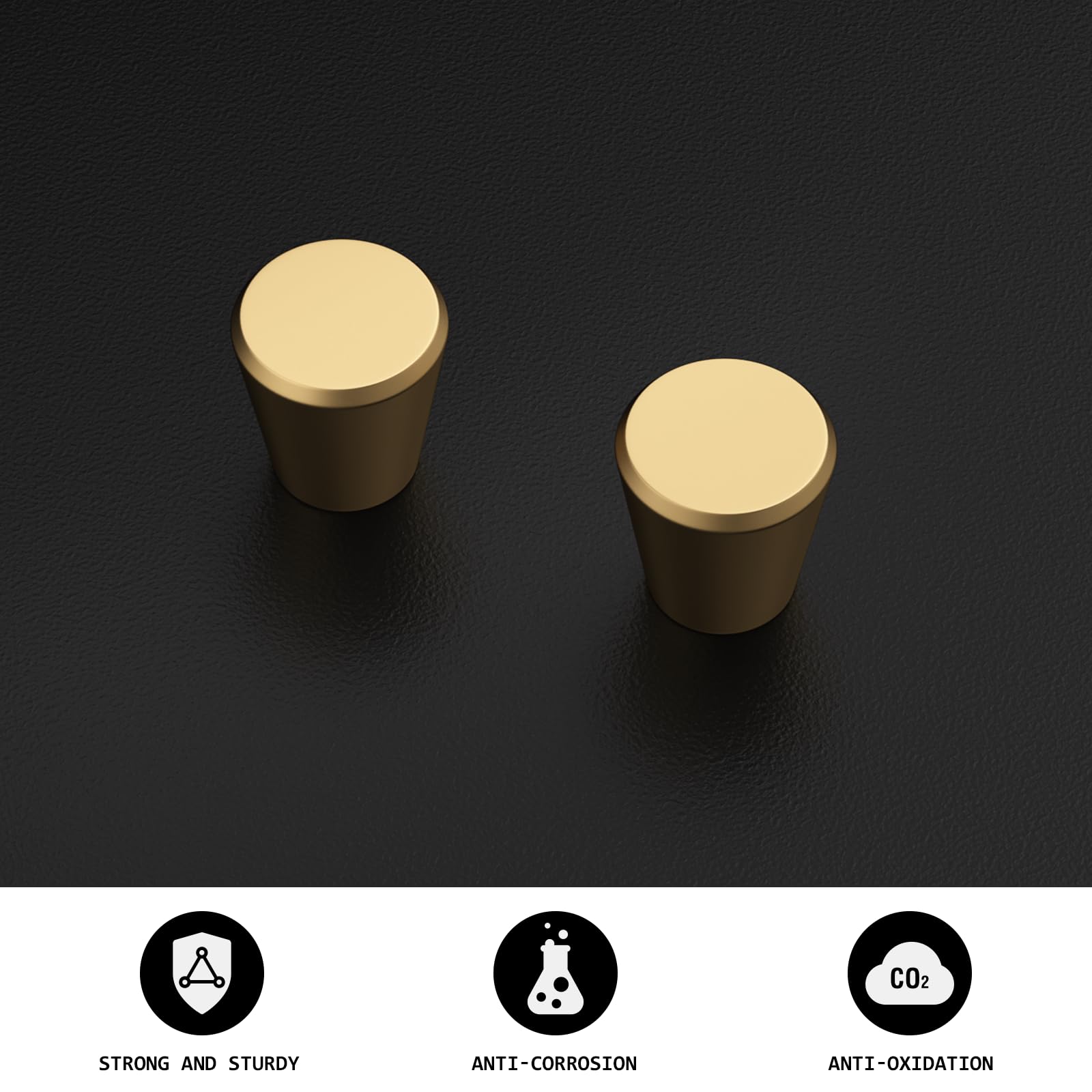 25 Pack Matte Gold Cabinet Knobs - Round Brushed Brass Kitchen & Dresser Handles for Drawers - Durable Metal Hardware for Home & Office Furniture Upgrade