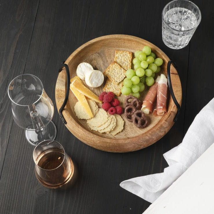 Knox Mango Wood Serving Tray - Handcrafted Rustic Wooden Tray for Coffee Table, Breakfast in Bed, or Entertaining Guests - Perfect for Home Decor & Gift Giving