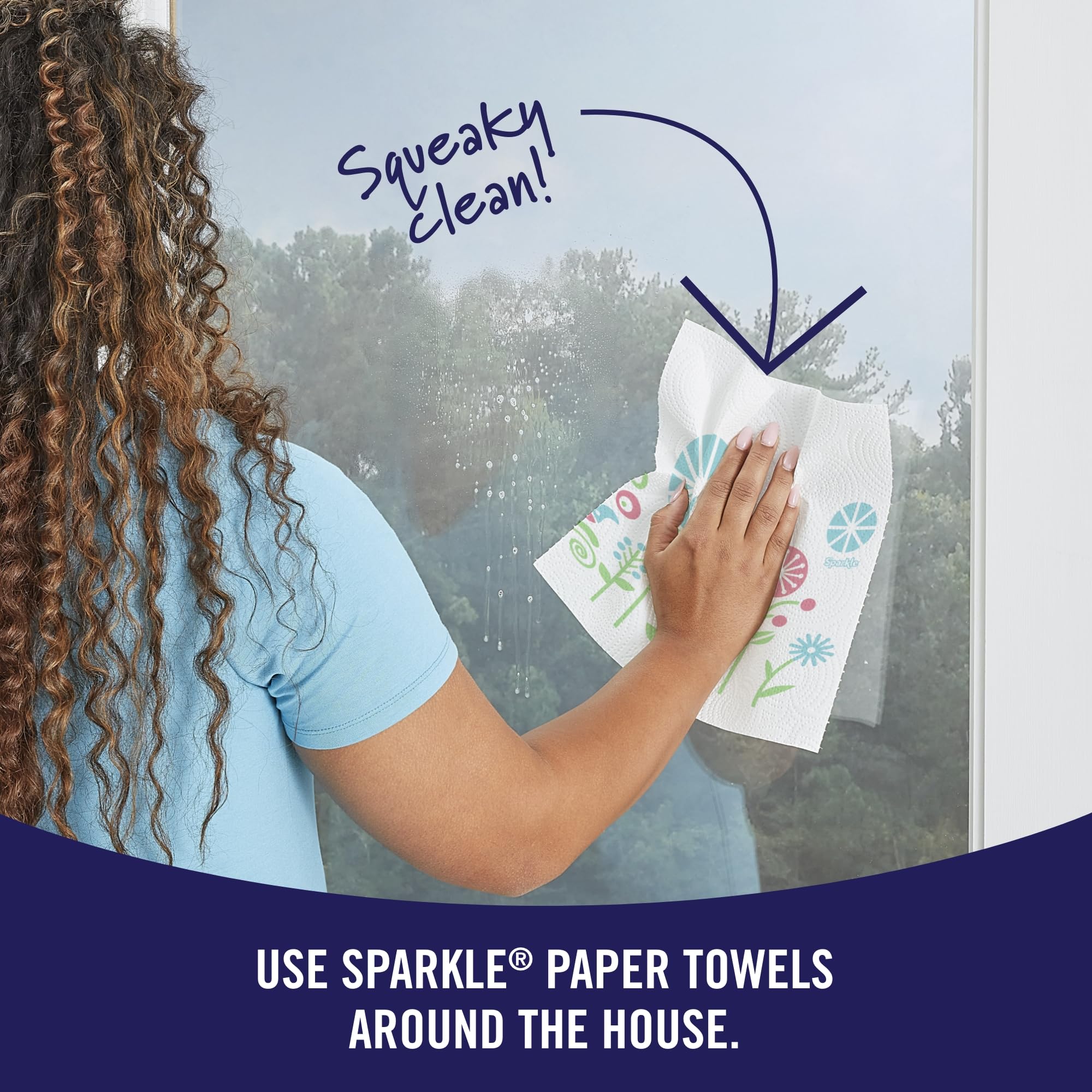 Sparkle Pick-A-Size Paper Towels | Spirited Prints | 6 Double Rolls (12 Regular Rolls) | Everyday Value with Full & Half Sheets | Perfect for Kitchen Cleaning, Spill Absorption & Household Use