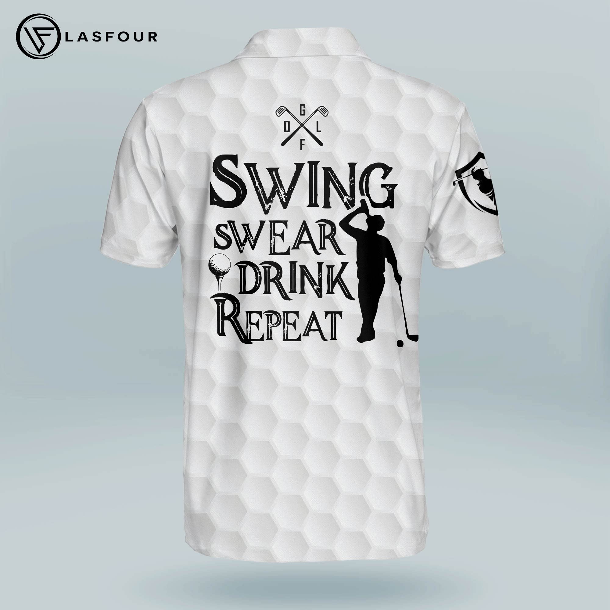 LASFOUR Patriotic American Flag Golf Shirts for Men - Funny Short Sleeve Polo Shirts for Dad & Grandpa - Perfect for Golf Outings, 4th of July Celebrations & Father's Day Gifts