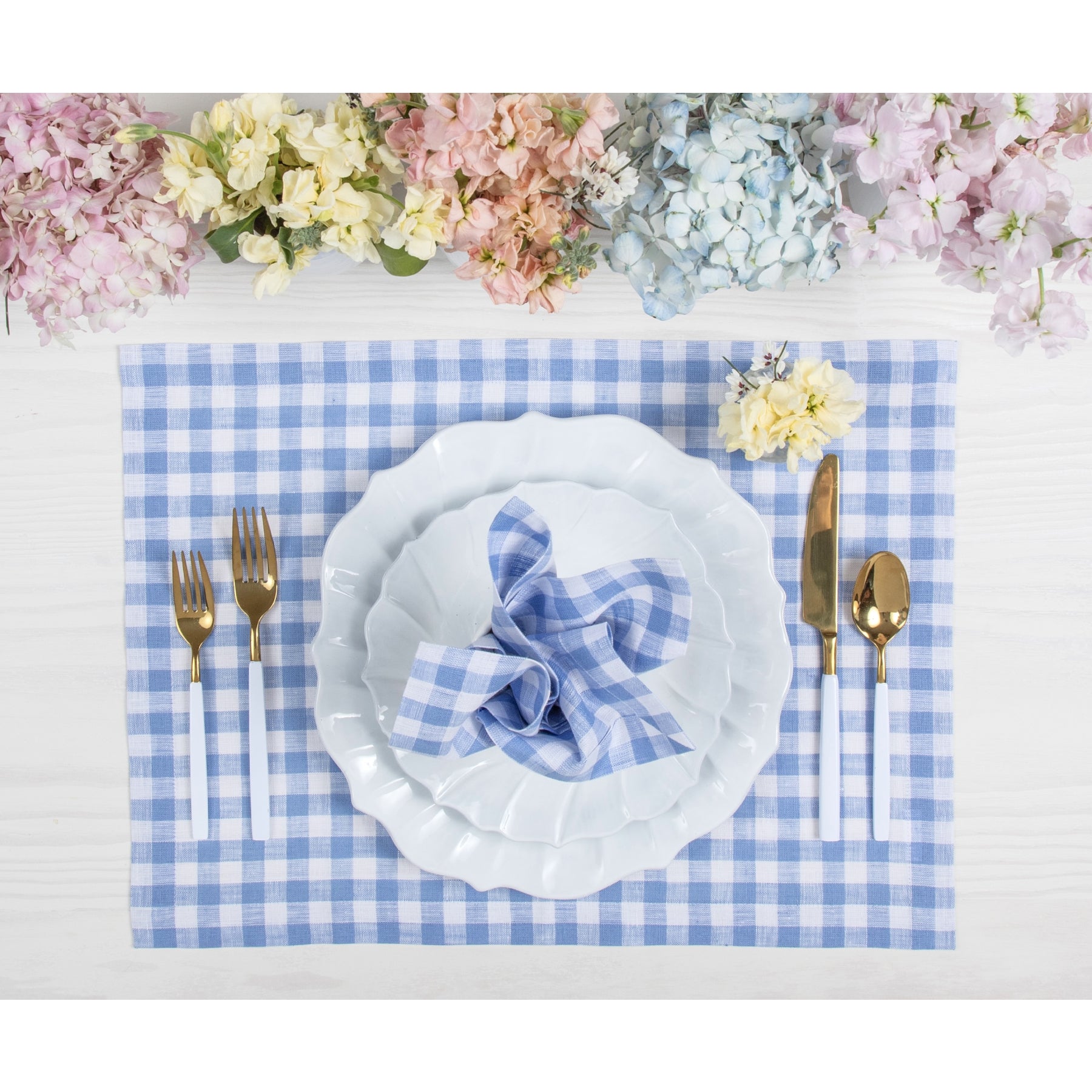 Stylish Gingham Placemats Set of 4 - Premium Cotton Table Mats for Dining & Kitchen Decor - Perfect for Parties, Picnics & Everyday Use