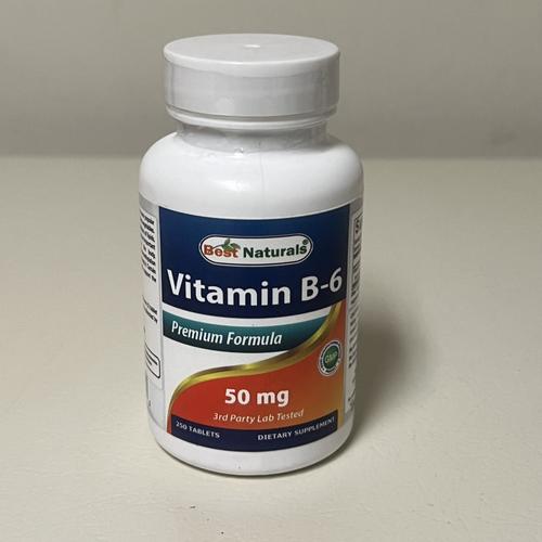 Best Naturals Vitamin B6 50mg - 250 Tablets | Supports Energy, Metabolism & Nervous System | Daily Supplement for Adults & Seniors | Non-GMO & Gluten Free