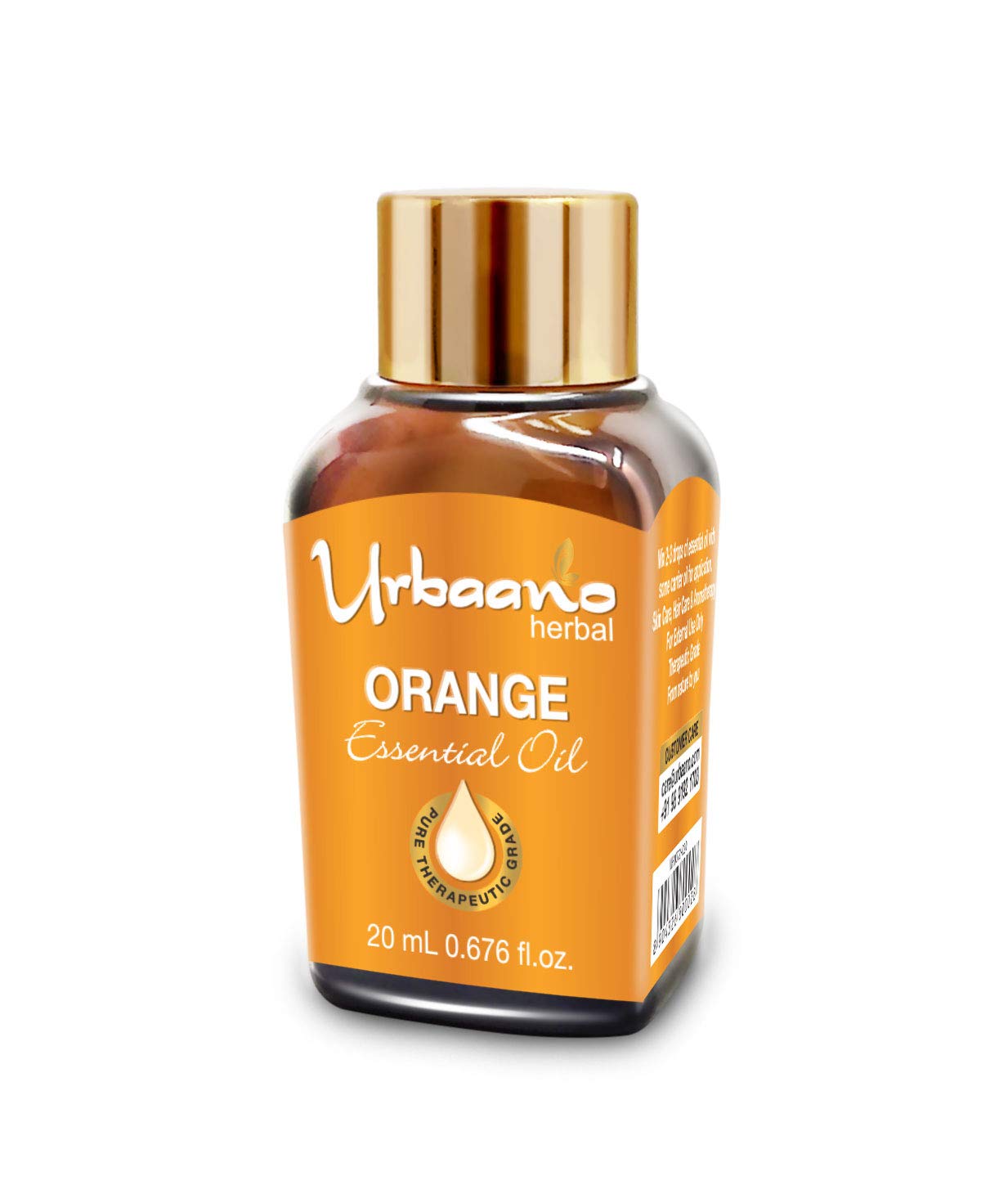 UBRAANO 100% Pure Therapeutic Grade Orange Essential Oil for Face, Skin & Hair Care - Undiluted, No Additives - 20ml Aromatherapy Gift Set - Perfect for Relaxation, Massage & DIY Beauty Recipes