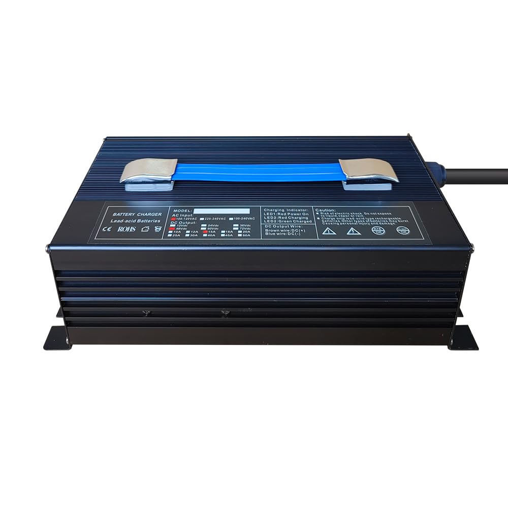 48V 15A Club Car Golf Cart Battery Charger with 3-Pin Round Plug - Fast Charging for Club Car Precedent, DS & Onward Models - Perfect for Golf Courses, Resorts & Private Use