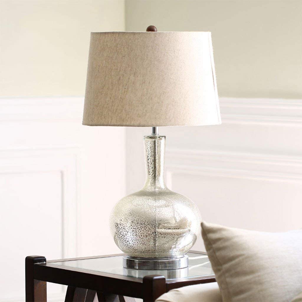 COLiJOL Student Dormitory Table Lamp - Creative Nordic Style Glass Desk Lamp with E27 Base | Bedside Reading Light for Dorm, Bedroom, Living Room & Office Decor