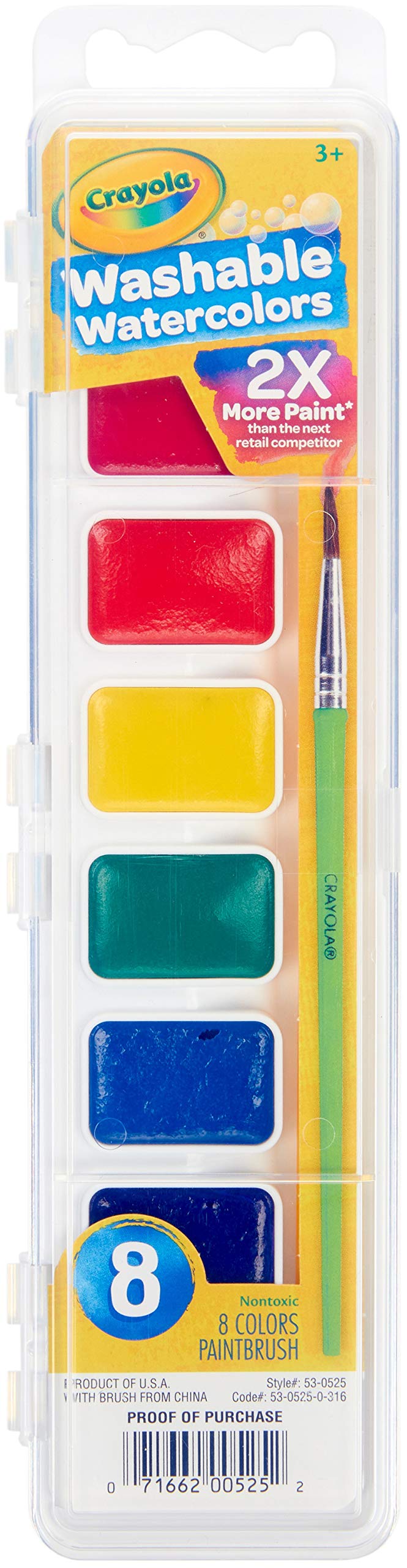 Crayola Washable Watercolors Set - 8 Colors (Pack of 50) | Non-Toxic Kids Paint for School, Art Class & Home Crafting | Perfect for Watercolor Painting Projects