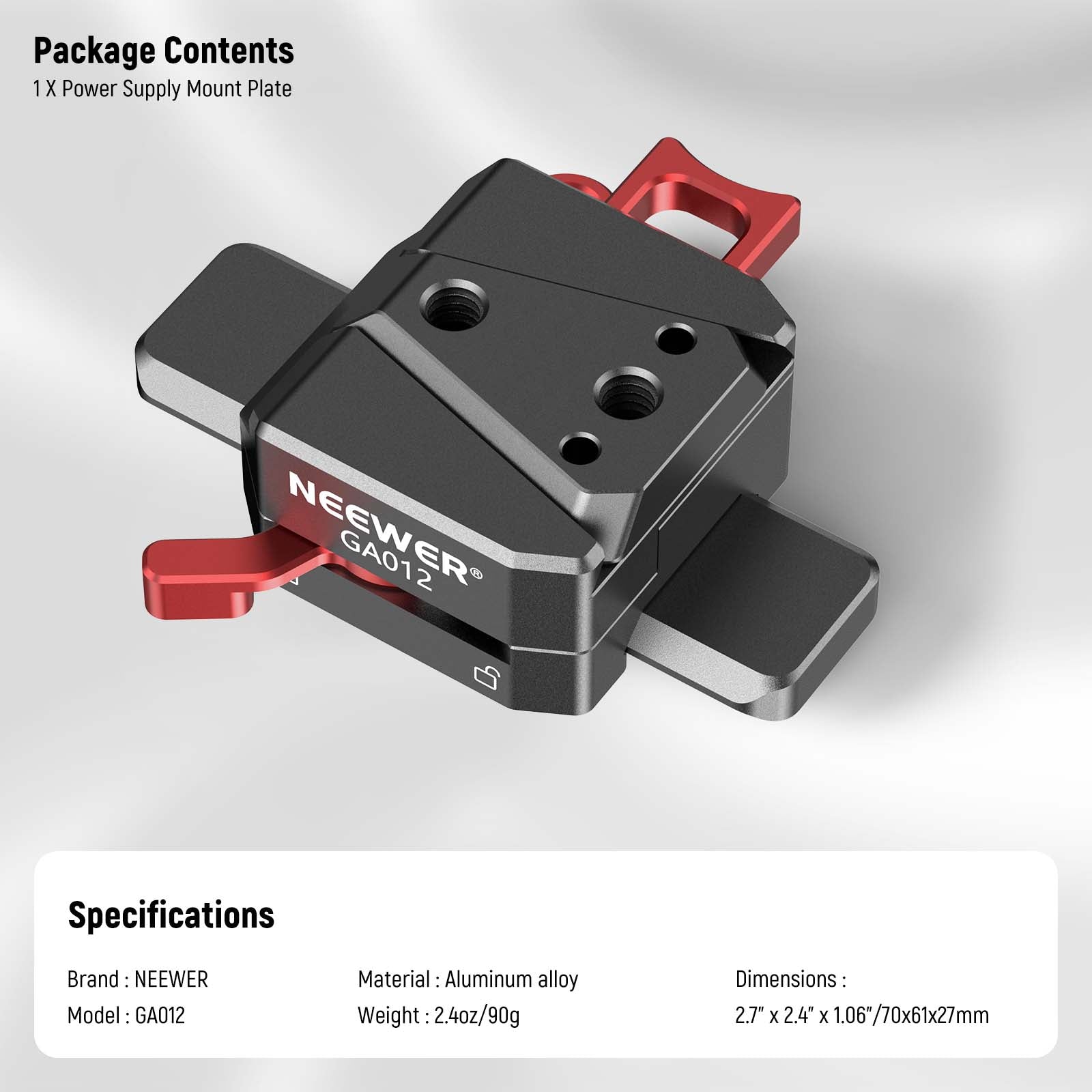 NEEWER GA012 Mini V Mount Battery Plate with NATO Rail for DJI RS3 Pro, RS2, RSC2 - Power Solution for Gimbal Stabilizers, Camera Rigs & Video Production