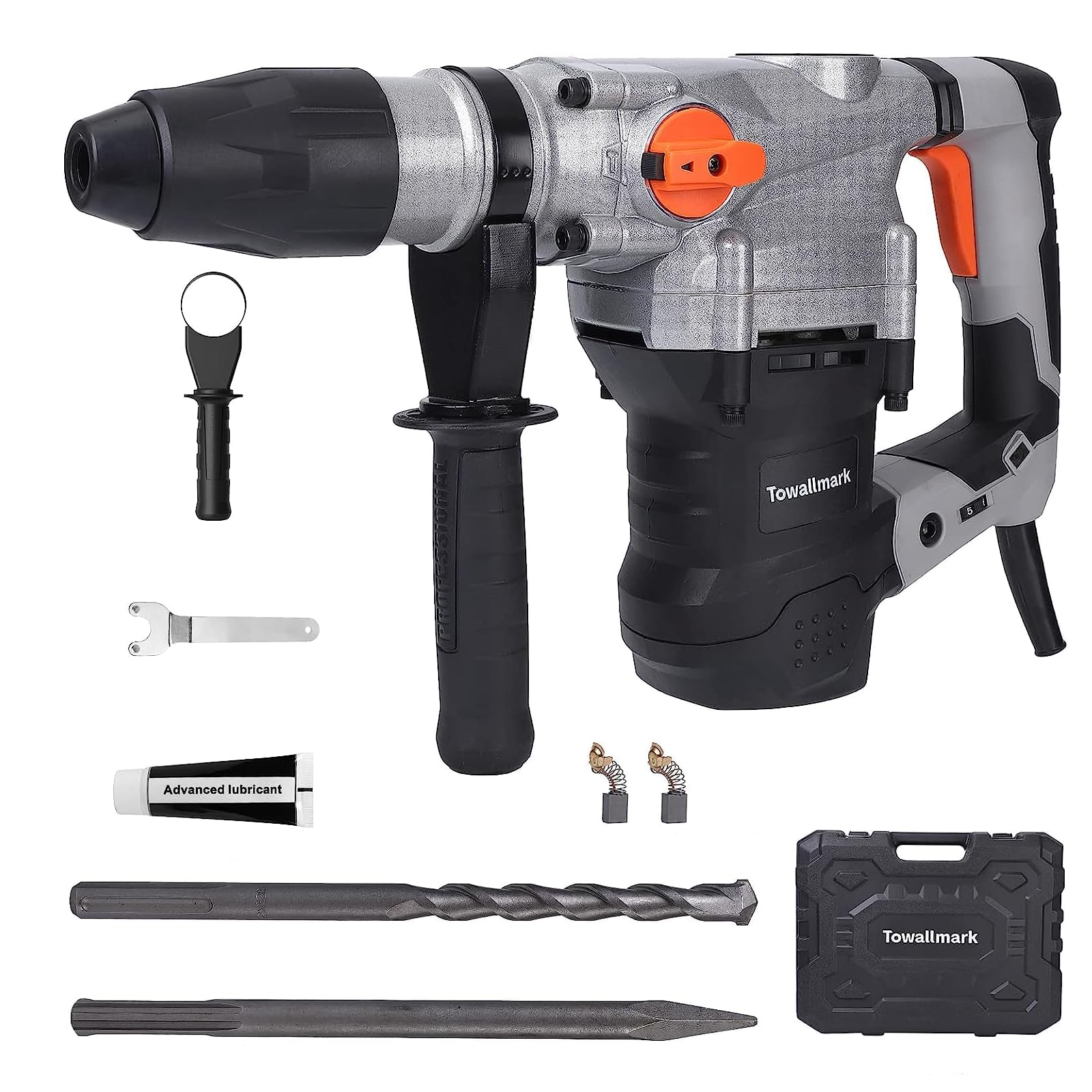 GARVEE 1600W SDS Max Demolition Jack Hammer Drill - 13 Amp Heavy Duty Electric Concrete Breaker with Point Chisel & Carrying Case - Ideal for Concrete Demolition, Pavement Breaking & Construction Projects