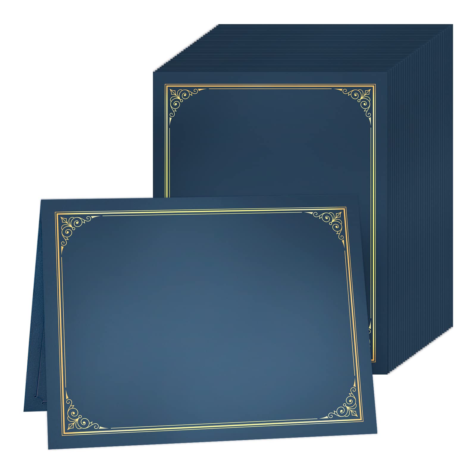 Premium SUNEE Certificate Holders (30-Pack, Blue) - Gold Foil Border Diploma Covers for 8.5x11 Letter Size Documents, Cardstock & Certificates | Perfect for Graduations, Awards & Professional Presentations