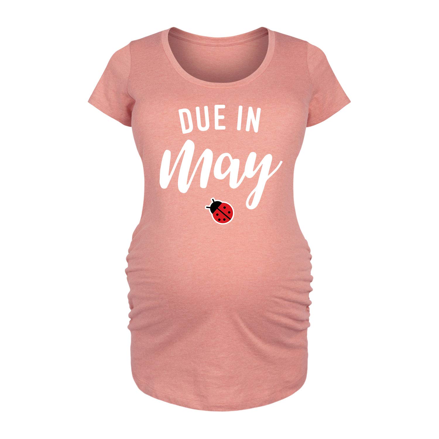 Bloom Maternity May Due Date Scoop Neck Maternity T-Shirt - Comfortable Pregnancy Top for Everyday Wear & Baby Shower