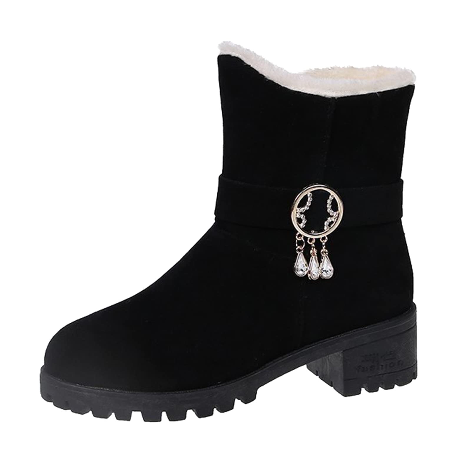 Velvet Rhinestone Zipper Boots for Women - Long Leggings Winter Snow Boots with Cotton Suede Lining | Warm Fashion Boots for Casual Wear, Parties & Cold Weather