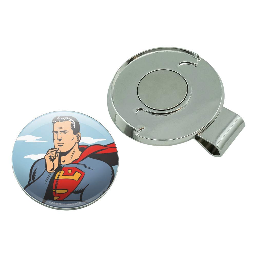 Superman Thinking Golf Hat Clip with Magnetic Ball Marker - Stylish Golf Accessories for Men & Women - Perfect for Golf Courses, Driving Range & Outdoor Sports