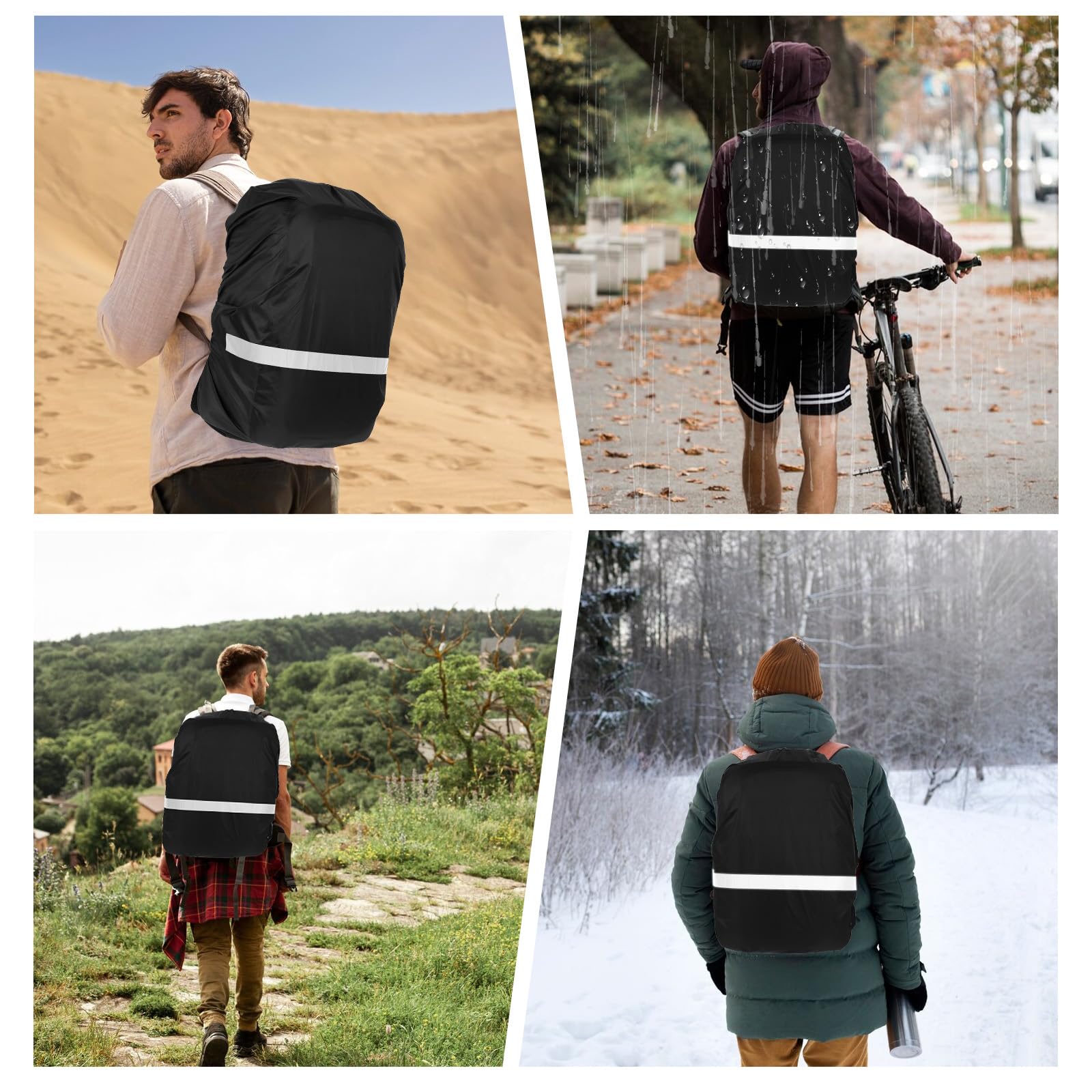 Waterproof Backpack Rain Cover with Reflective Strip - Ultralight Outdoor Rain Protection for Hiking, Camping, Cycling & Travel - Keep Your Gear Dry in Any Weather