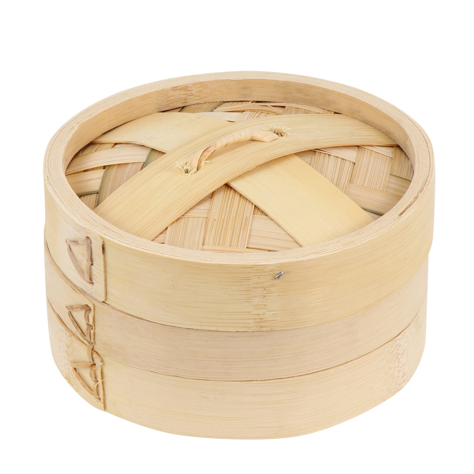 DOITOOL 14.5cm Bamboo Steamer Basket with Lid - Chinese Dumpling Steamer for Vegetables, Chicken, Fish - Perfect for Asian Cooking, Dim Sum & Healthy Meal Prep