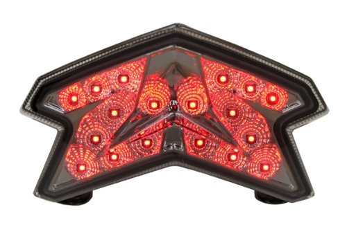 Smoke Lens Sequential LED Tail Lights for 2013-2018 Kawasaki Ninja ZX-6R 636 & 2016+ Z800 - High Visibility Motorcycle Brake Lights for Night Riding and Safety Enhancement