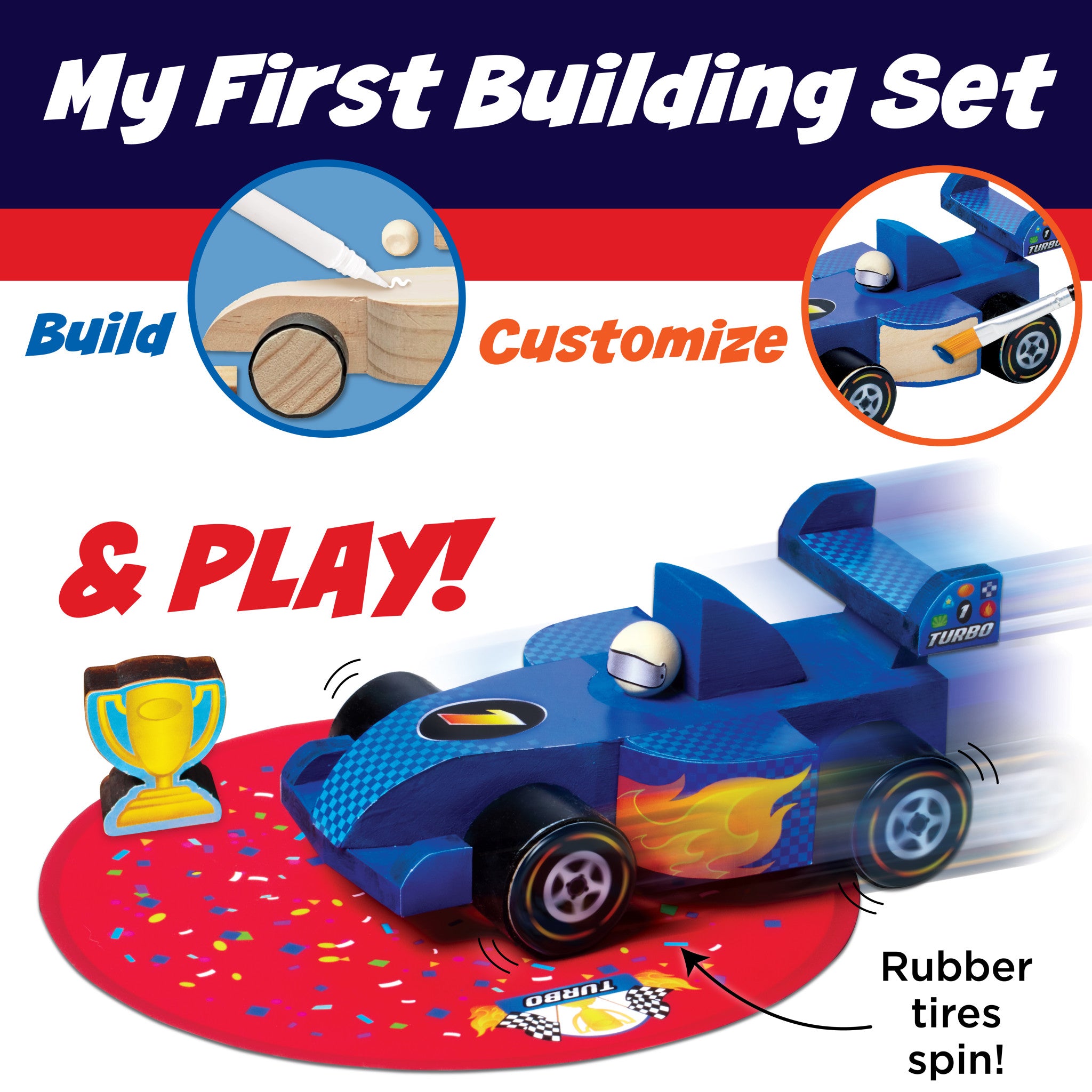 Buildeez!™ Race Car Toy - Blaze Themed Building Set #6460000 for Kids - Perfect for Creative Play, STEM Learning, and Birthday Gifts
