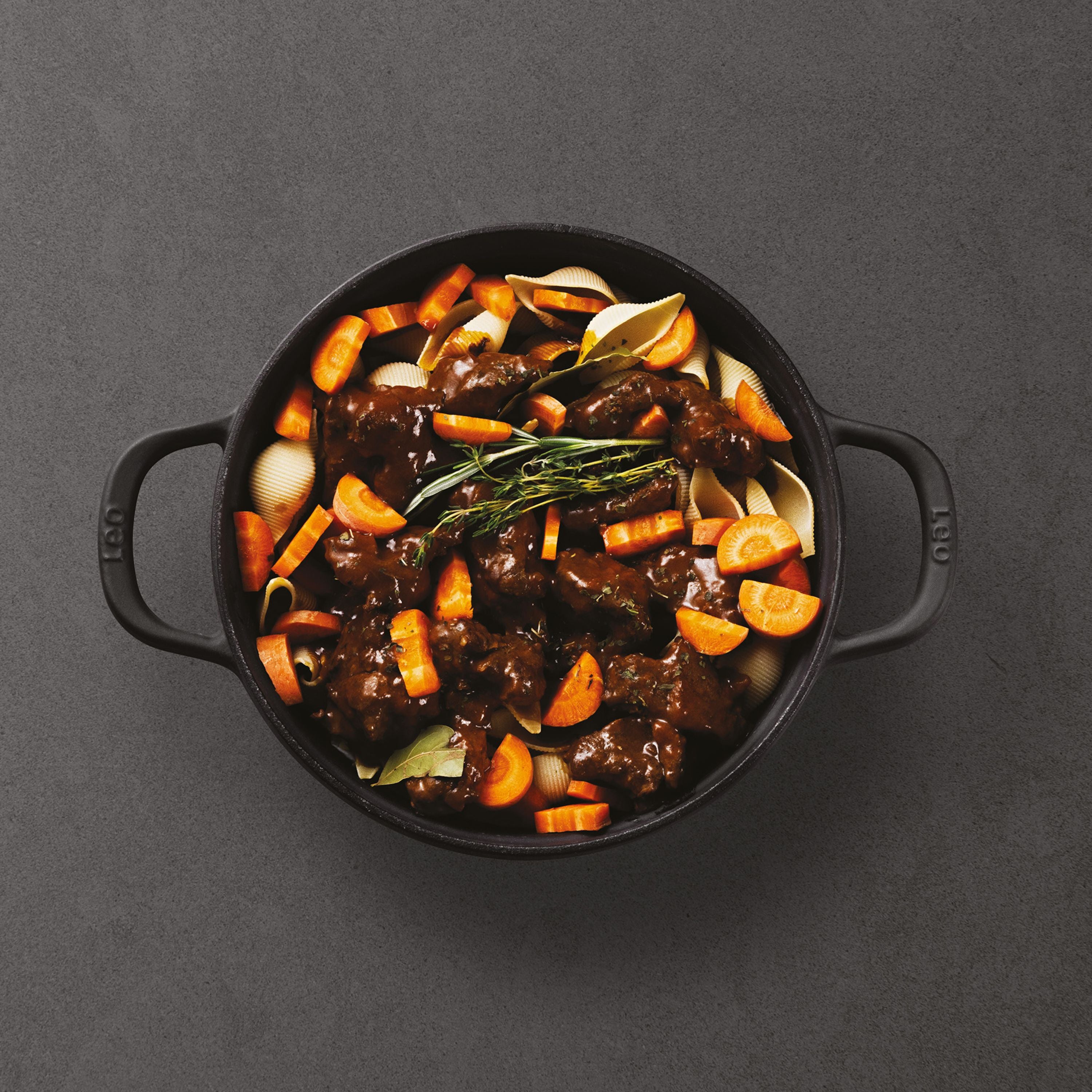 BergHOFF Leo Graphite 3-Piece Enameled Cast Iron Cookware Set - Dutch Oven, Saucepan & Skillet for Baking, Braising & Searing - Perfect for Stovetop, Oven & Outdoor Cooking