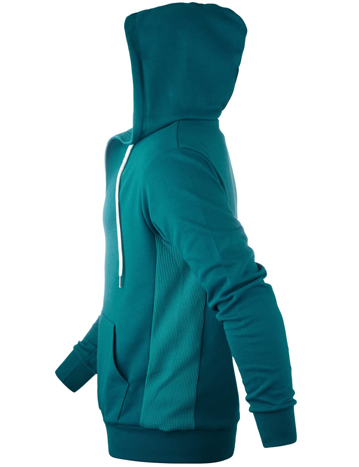 Men's Slim Fit Lightweight Zip-Up Hoodie with Kangaroo Pocket - Long Sleeve Waffle Knit Pullover for Casual Wear, Gym & Outdoor Activities