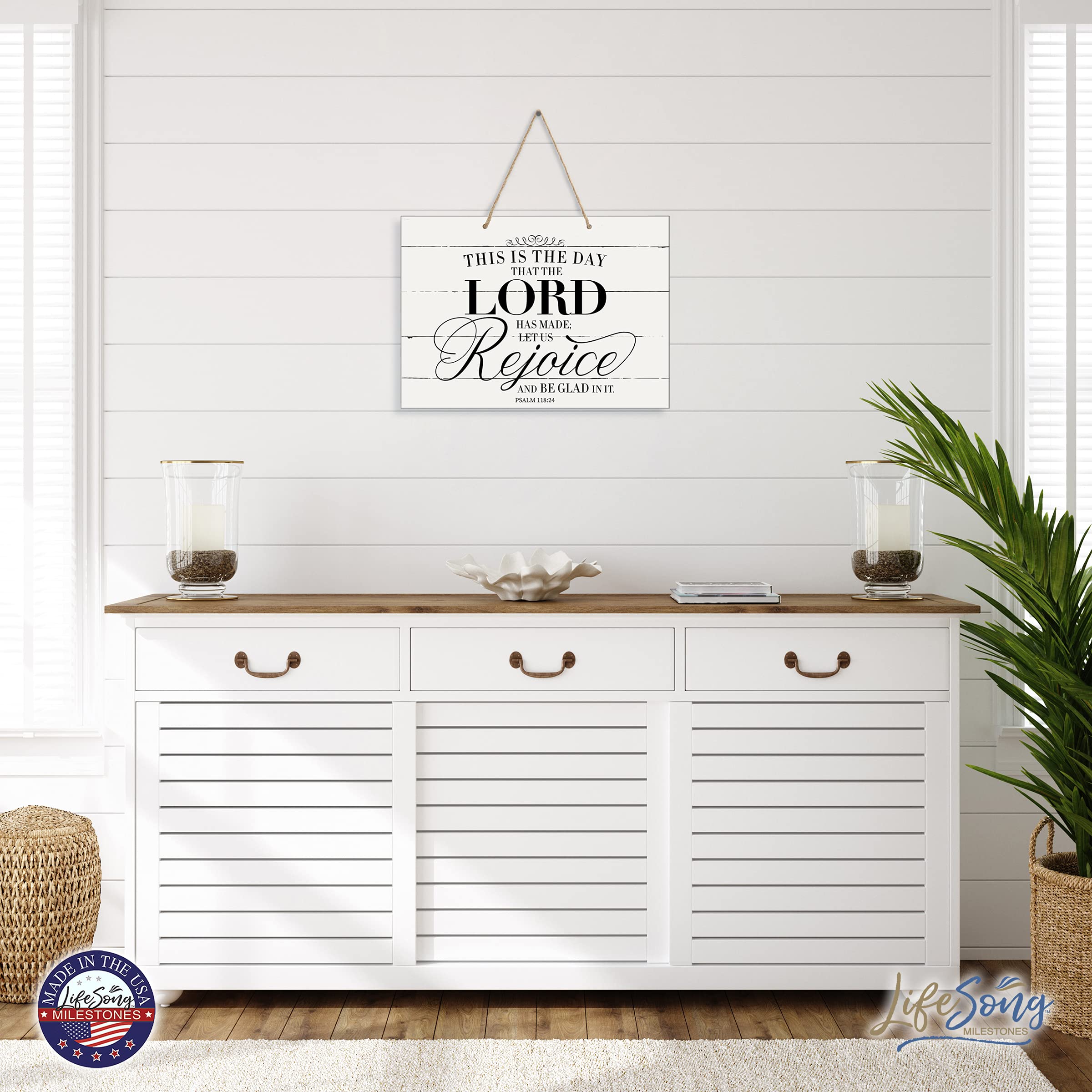 LifeSong Wooden Wall Sign 12x15in - Bible Verse Decor for Couples & Housewarming Gifts | Home & Wedding Decor