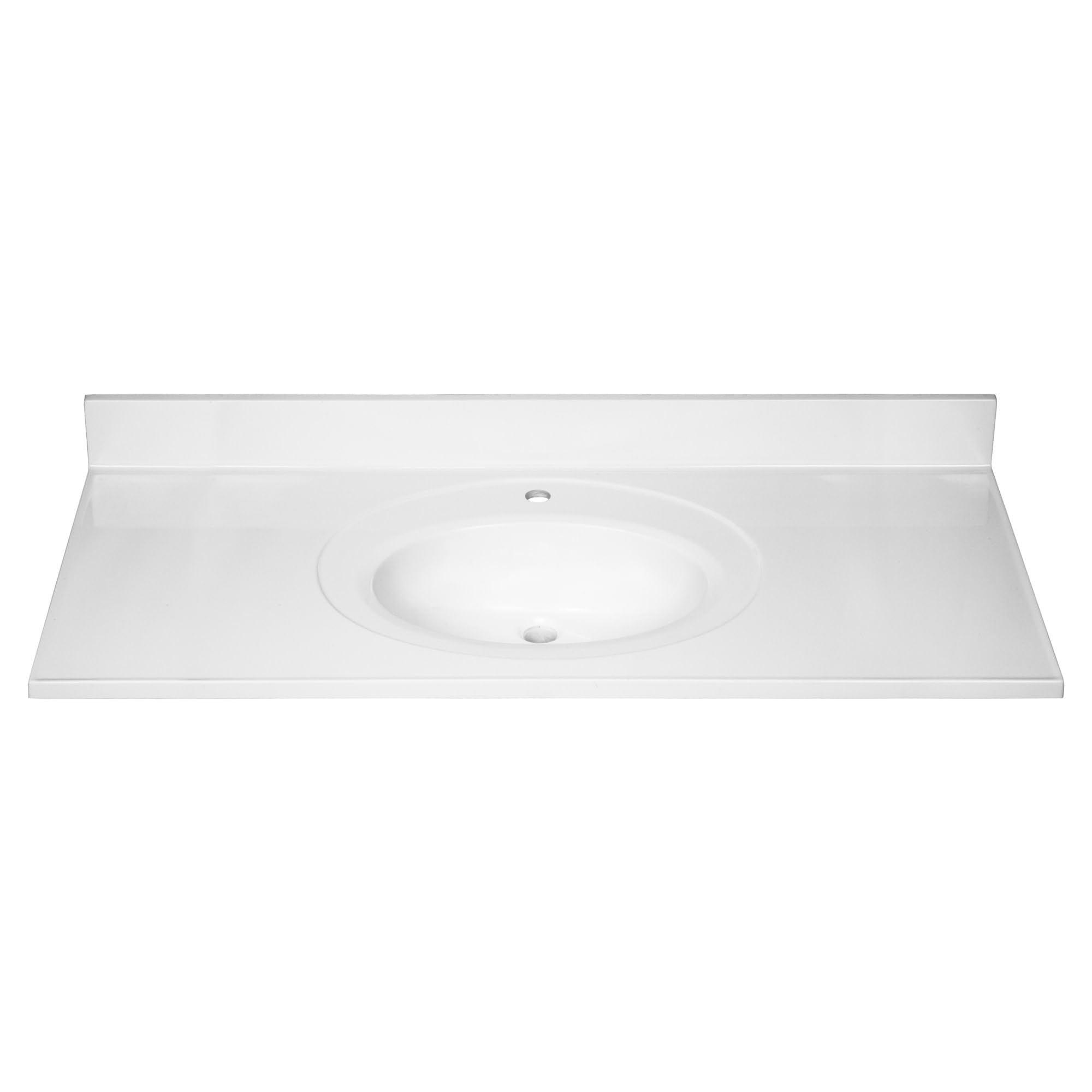 49 Inch White Cultured Marble Bathroom Vanity Top with Backsplash - Durable & Stylish Design House 554634 - Perfect for Modern Bathroom Renovations and Home Upgrades
