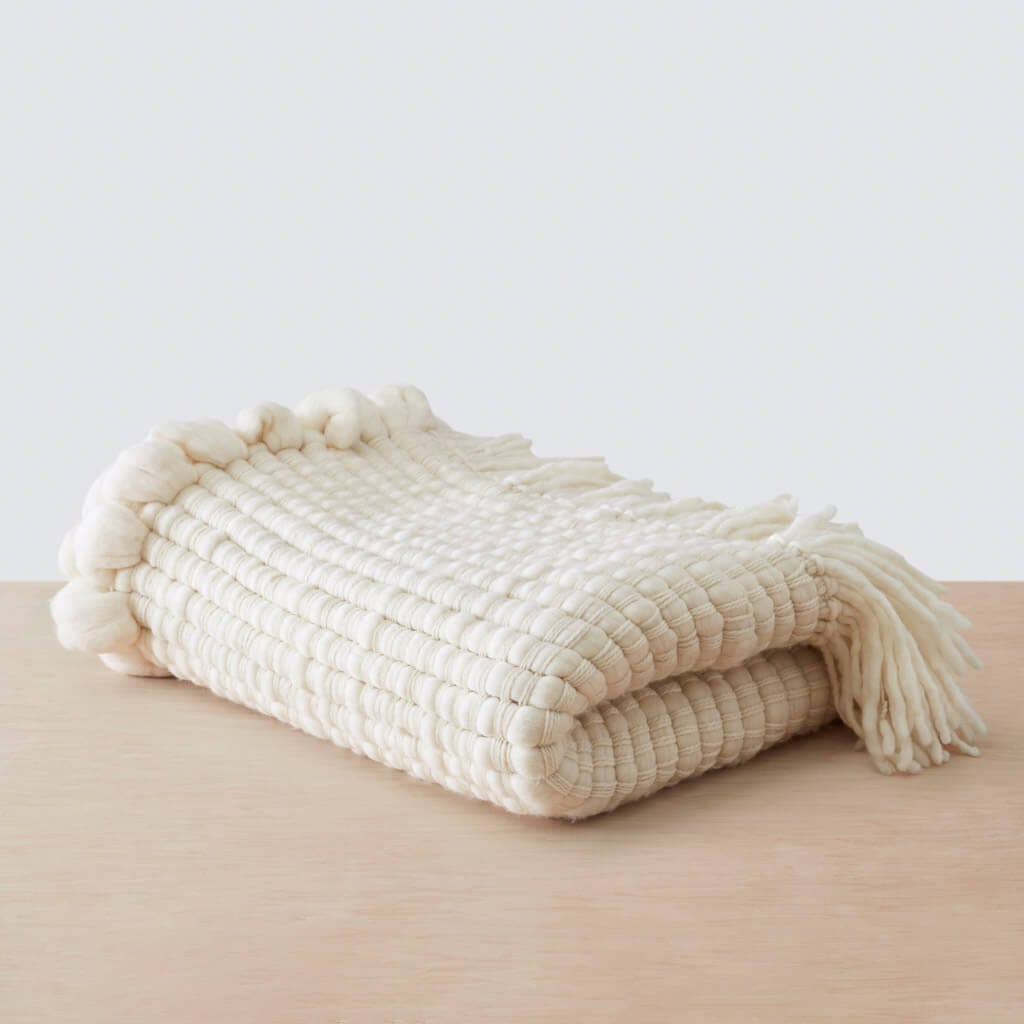 Celeste Chunky Wool Throw Blanket - Soft & Cozy Handmade Knit Blanket for Couch, Bed, Sofa - Perfect for Winter, Living Room, and Gift Giving