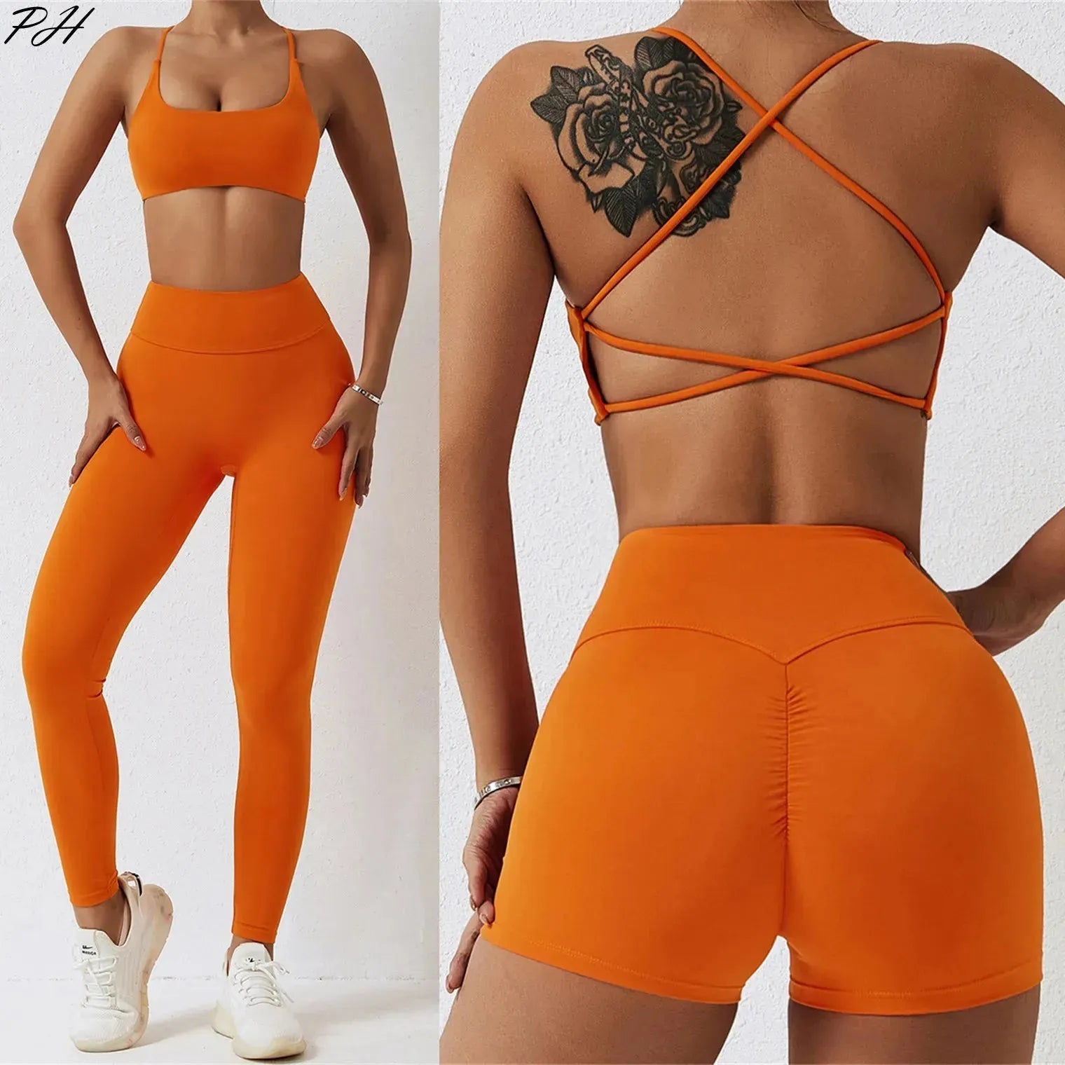 Seamless Yoga Set for Women - 2-Piece High Waist Leggings & Sports Bra Workout Outfit | Gym, Fitness, Yoga & Running Activewear